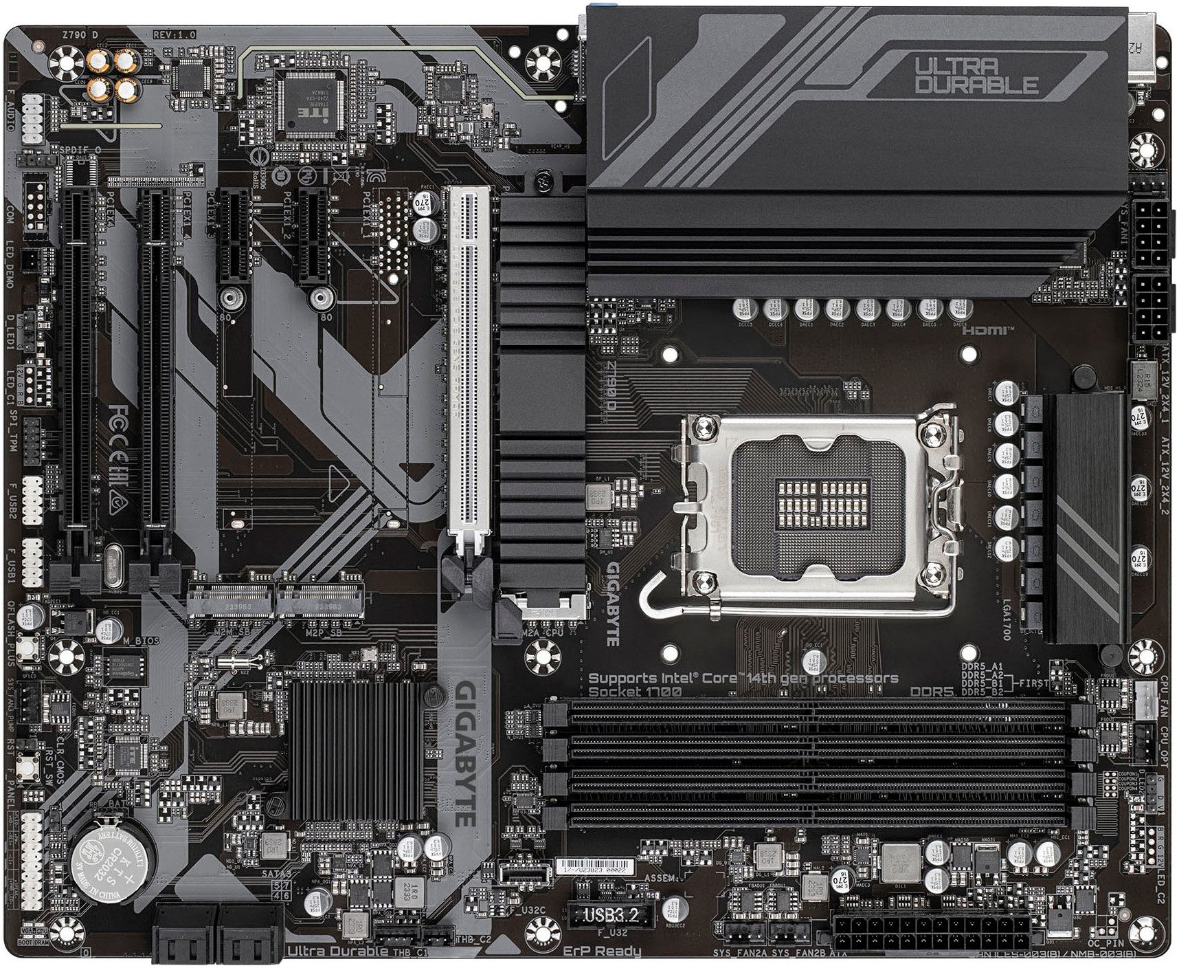 Gigabyte Z790 D Motherboard - Unterstützt Intel Core 14. Generation CPUs, 12+1+ Mainboard