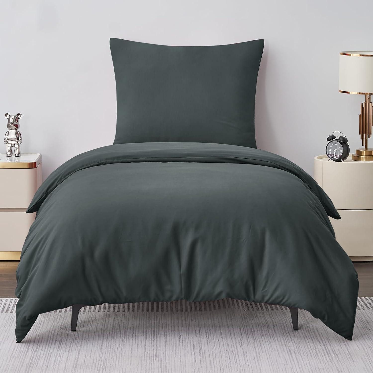 LuxusKollektion Bettwäsche Bettwäsche 140x200 2tlg Mikrofaser 140x200cm 80x80cm 01 Anthrazit