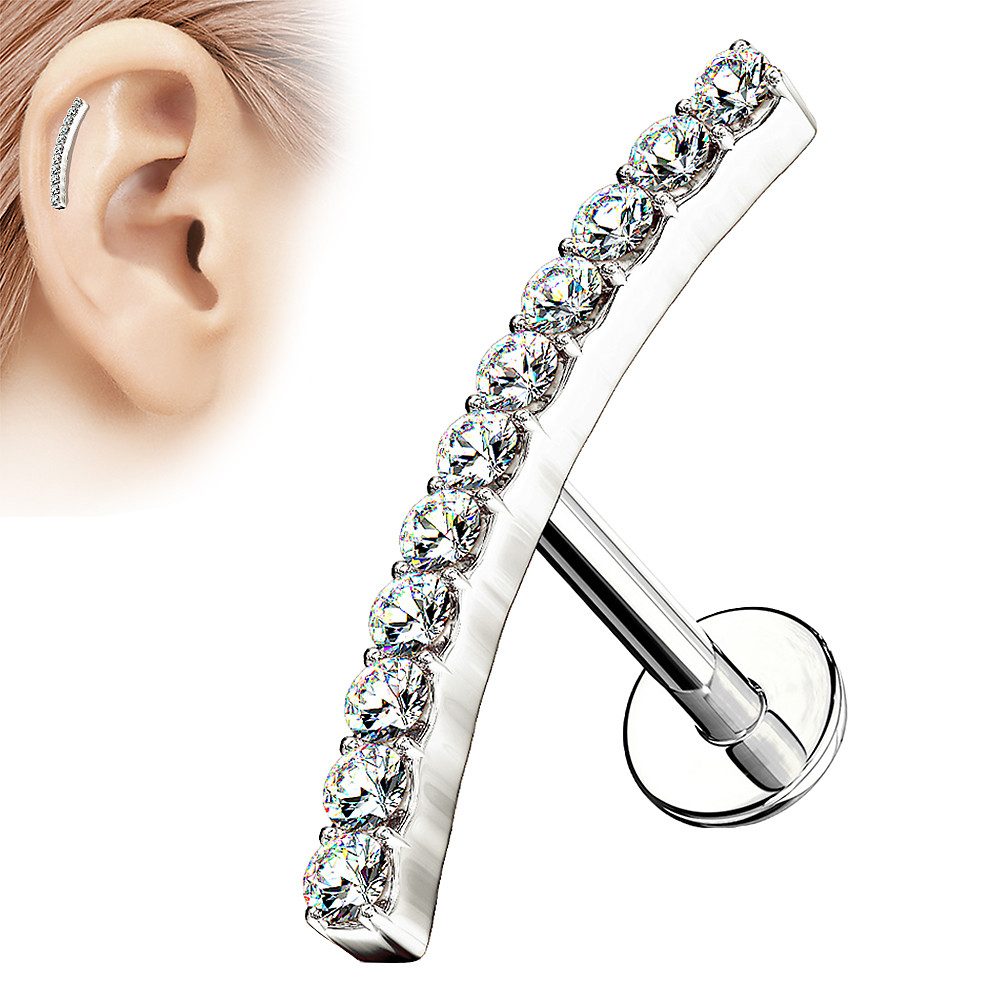 Taffstyle Piercing-Set Helix Knorpel Piercing Stecker Multi Kristall Bogen günstig online kaufen