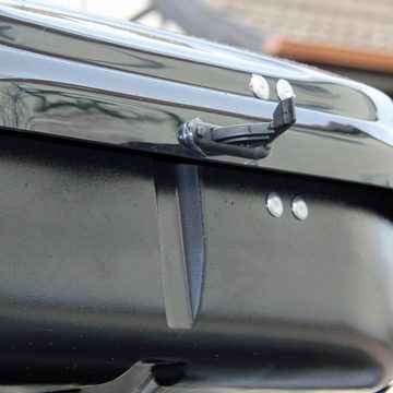 VDP Dachbox, Skibox Dachbox Dachkoffer für Auto Koffer Skikoffer abschließbar VDP-FL580 schwarz glänzend 580 Liter