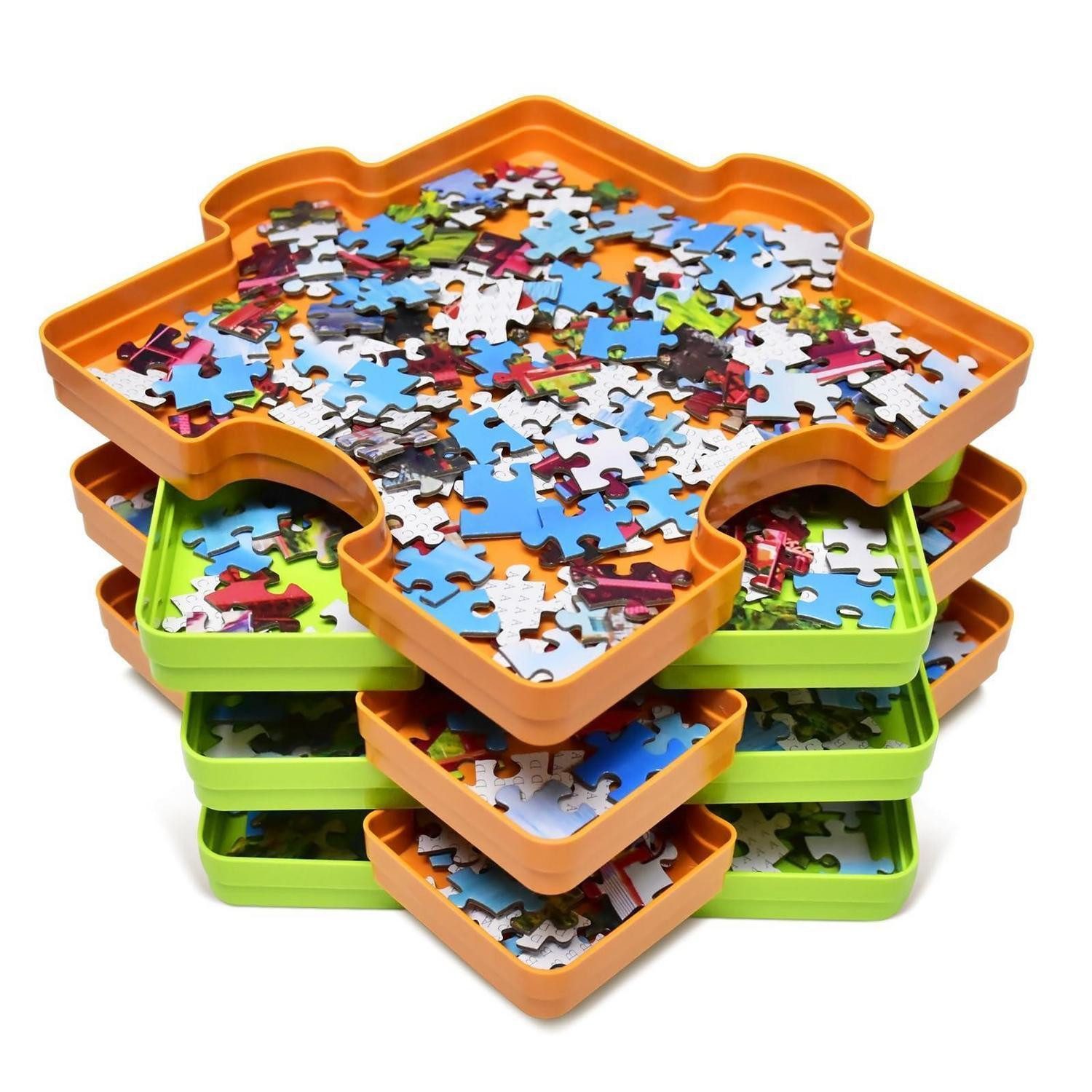 LuxusKollektion Puzzle-Sortierschale Puzzle-Sortierschalen 6er-Pack Kunststoff