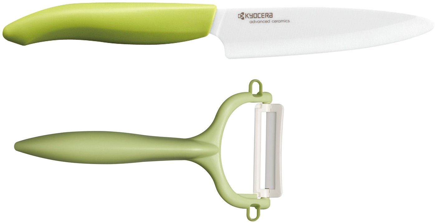KYOCERA Messer-Set GEN (Set, 2-tlg), scharfe Hochleistungskeramik-Klinge, (Universalmesser, Sparschäler)