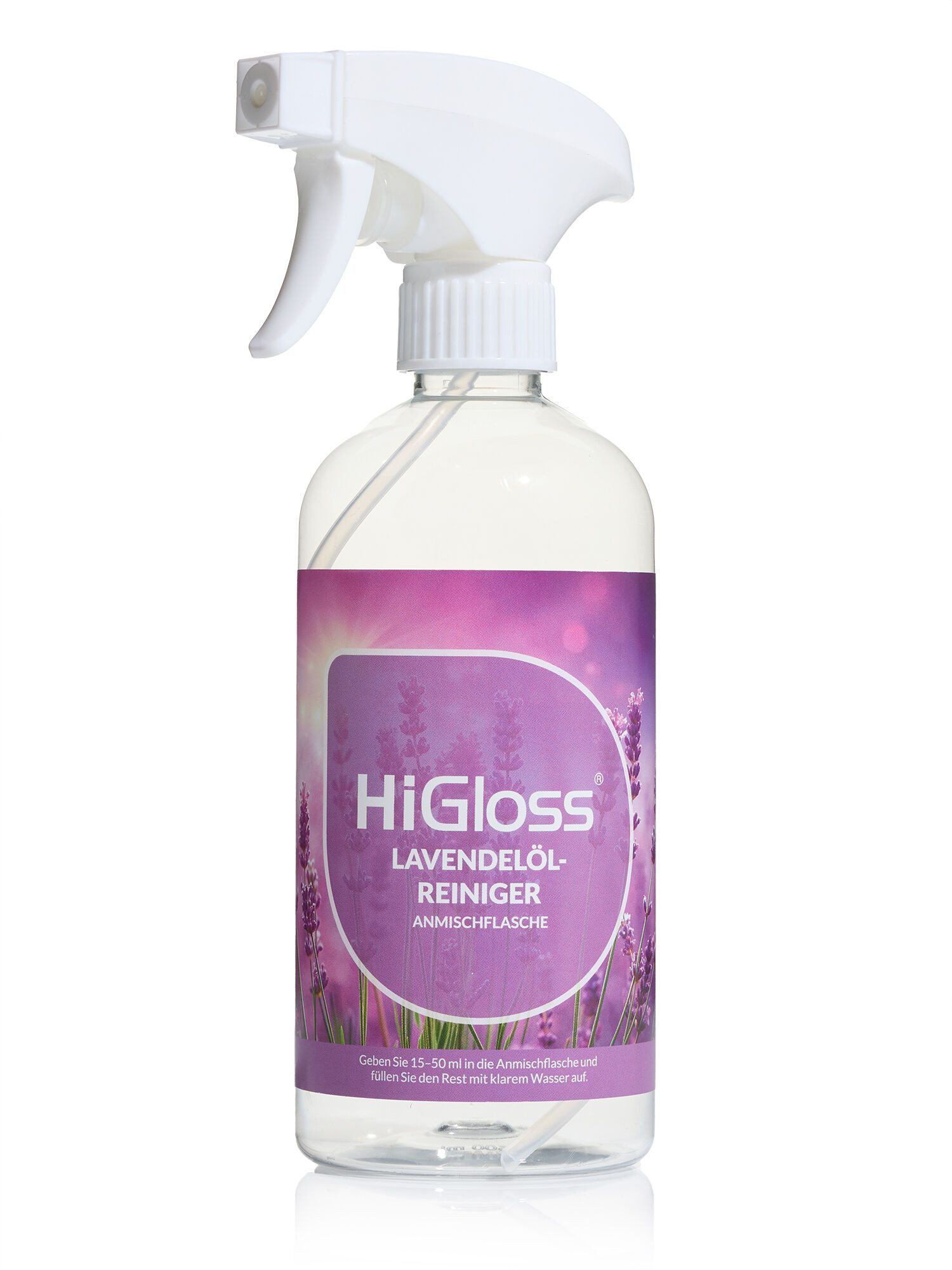 HiGloss Lavendelölreiniger Inkl. Leeflasche & Sprüher Allzweckreiniger (3-St. 2x 500ml & Leerflasche mit Lavendelduft, gegen Fett & Schmutz, für Küche, Bad & Haushalt)