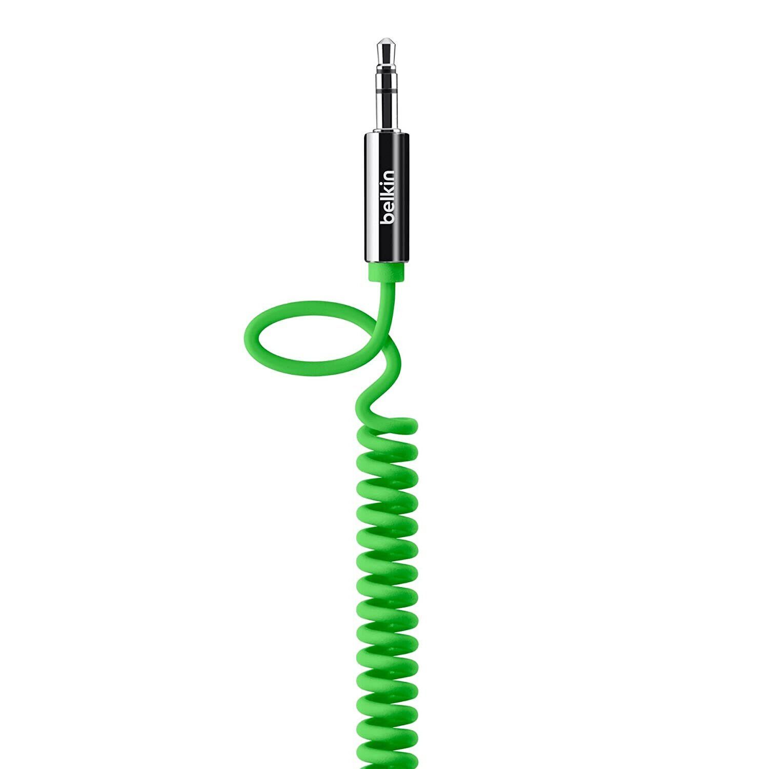Belkin MIXIT AUX Audio Spiralkabel 3,5mm Klinke 1,8m Stereo Klinkenkabel Audio-Kabel, Spiralkabel, Tragbar, Abtriebfest