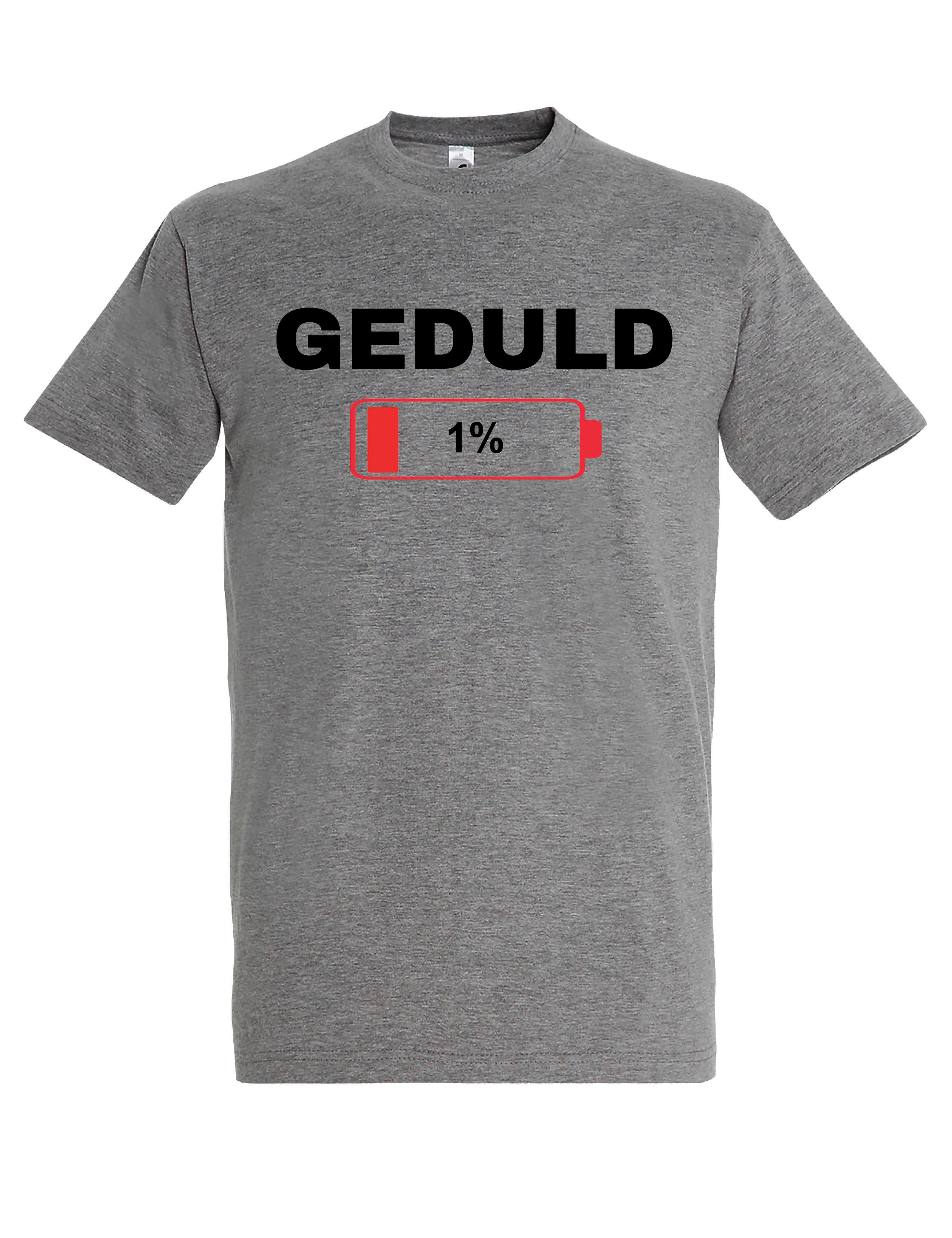 T-Shirt Geduld bei 1%: Herren T-Shirt stylisch lustig Print Statement Geschenk