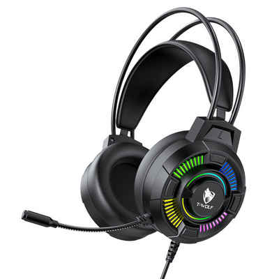 Diida Навушники,RGB-beleuchtete Навушники,Gaming-Headsets,7.1 USB Over-Ear-Kopfhörer (Schockierender Stereo-Sound)