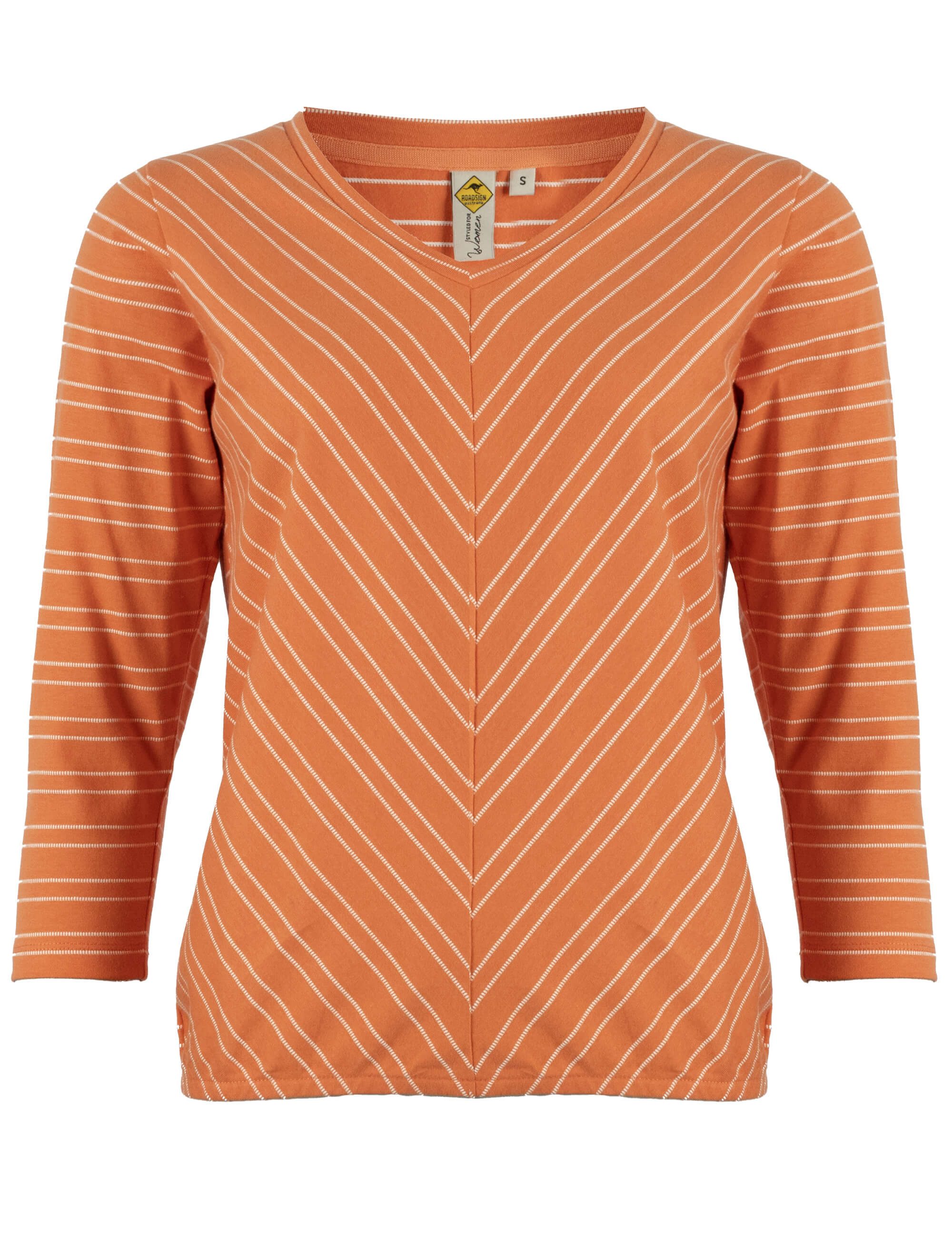 ROADSIGN australia Langarmshirt Fresh Stripe (1, 1-tlg., 1) mit V Ausschnitt und Streifendesign aus reiner Baumwolle