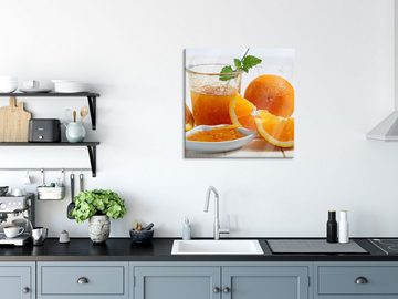 Pixxprint Glasbild Frische Orangenmarmelade, Frische Orangenmarmelade (1 St), Glasbild aus Echtglas, inkl. Aufhängungen und Abstandshalter