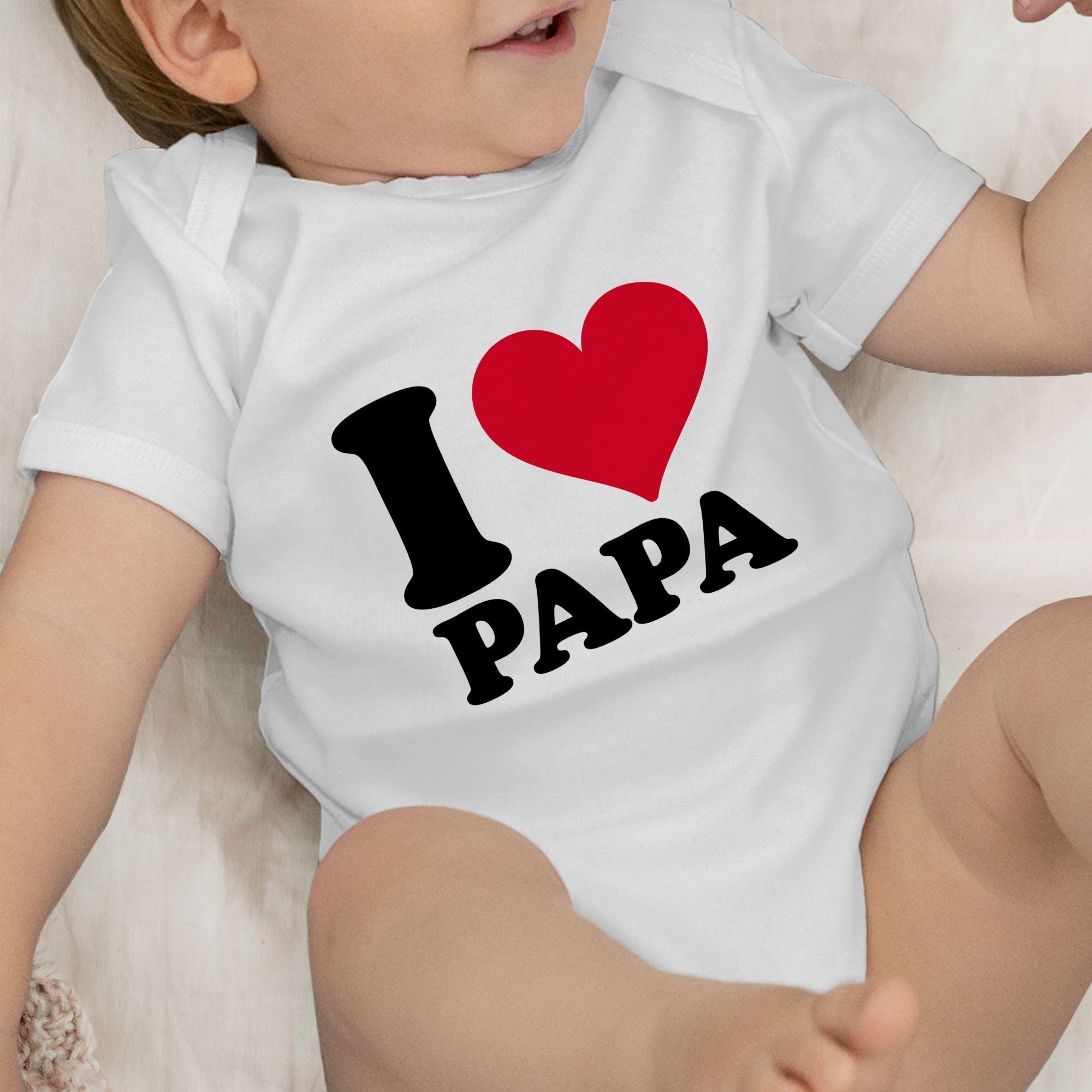 Shirtracer Shirtbody I Vatertag Love Weiß 1 Papa Geschenk Baby