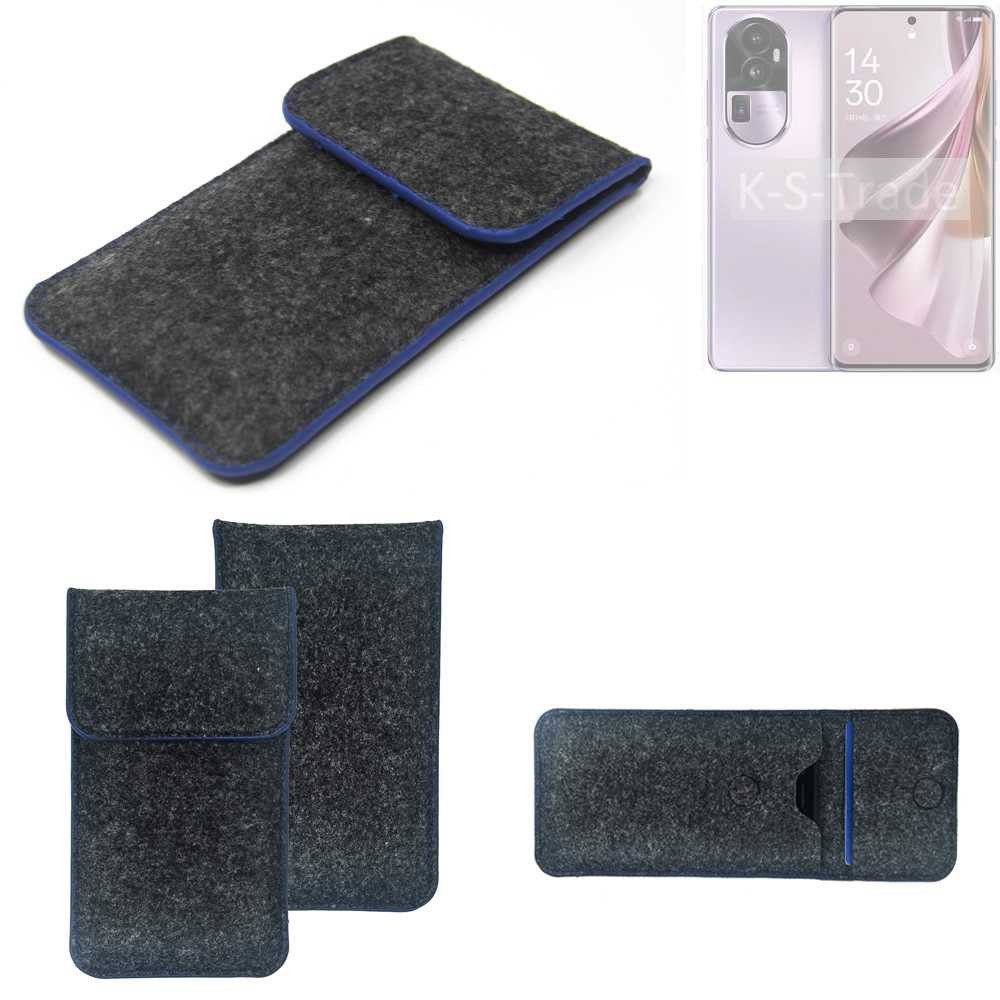 K-S-Trade Handyhülle für Oppo Reno10 PHW110, Handy-Hülle Schutz-Hülle Filztasche Pouch Tasche Case Sleeve