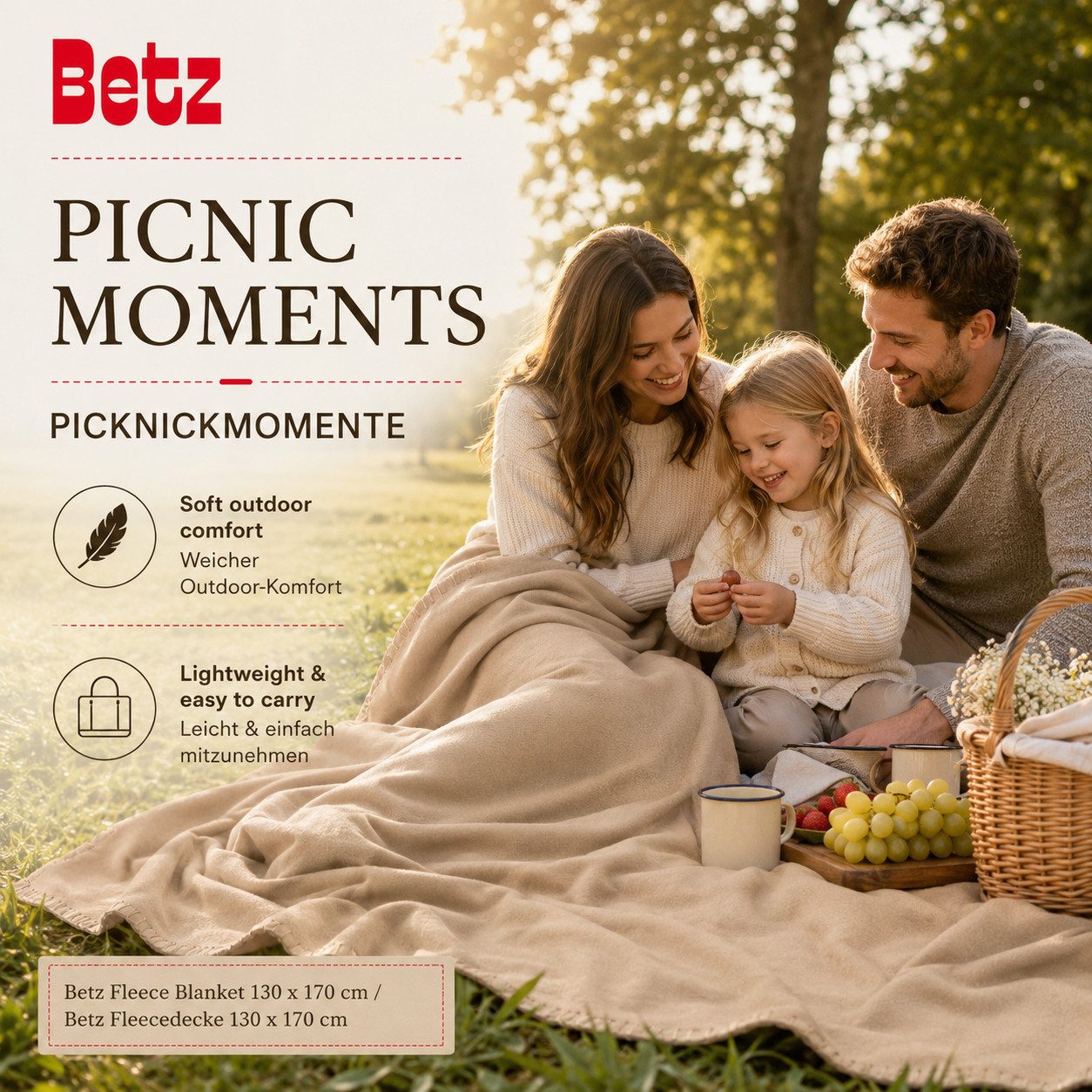 Wohndecke Betz Fleecedecke 130x170 cm 180g/m² – Weiche Wohndecke & Kuscheldecke, Betz, Leicht, wärmend & pflegeleicht – Bild 3 von 5
