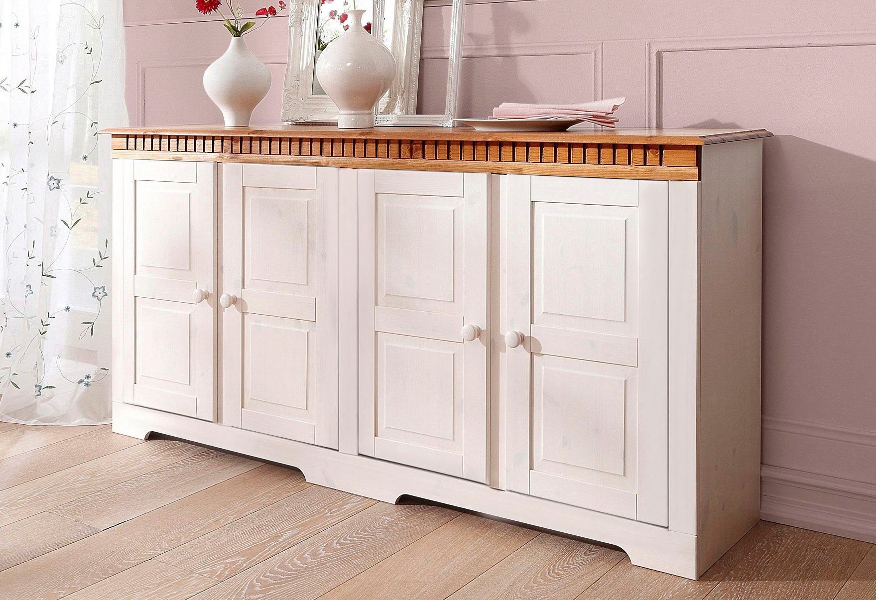 Home affaire Sideboard Lisa, Kommode aus massivem Kiefernholz, Breite 158,5 günstig online kaufen