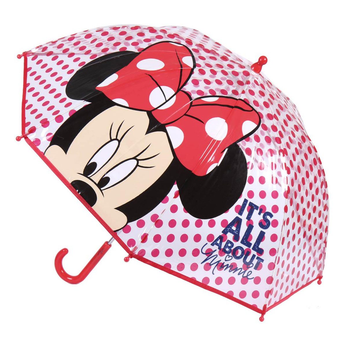 Cerda Langregenschirm Disney Minnie Mouse Regenschirm ? 71 cm Leichter Kuppel-Schirm, Leicht & wetterfest