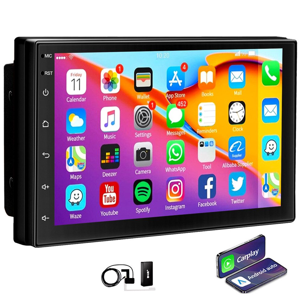 4+64G DAB+ Android 14 Carplay GPS NAVI RDS Bluetooth 2 DIN Autoradio
