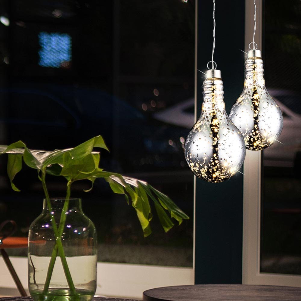 etc-shop LED Dekoleuchte Glühbirne verbaut, Hängeleuchte Birnenform LED-Leuchtmittel fest Akku Pendelleuchte