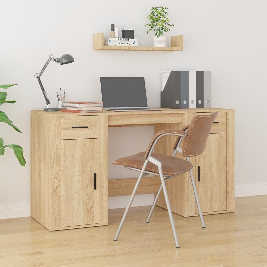 vidaXL Schreibtisch Schreibtisch mit Stauraum Sonoma-Eiche Holzwerkstoff Sonoma Eiche | Sonoma Eiche