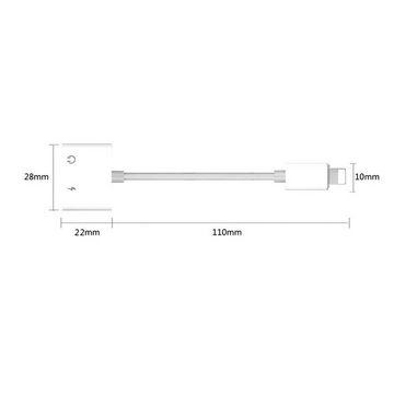 TradeNation Apple IPhone Lightning Audio Adapter Splitter Klinke Aux Kopfhörer Smartphone-Adapter Lightning zu 3,5-mm-Klinke, Lightning, Lightning Adapter