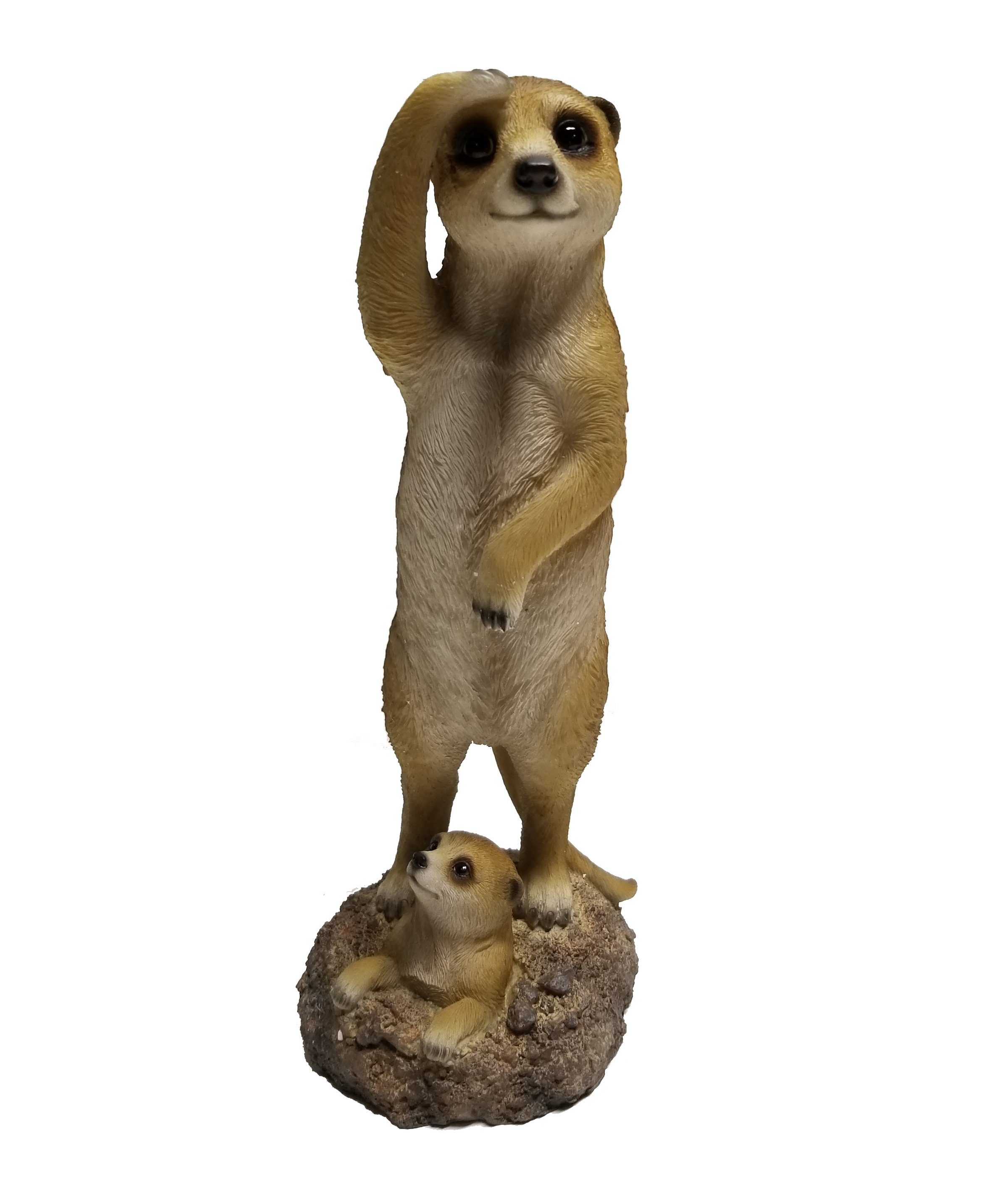 Dehner Gartenfigur Erdmännchen Duo, 11 x 30 x 11 cm, Polyresin