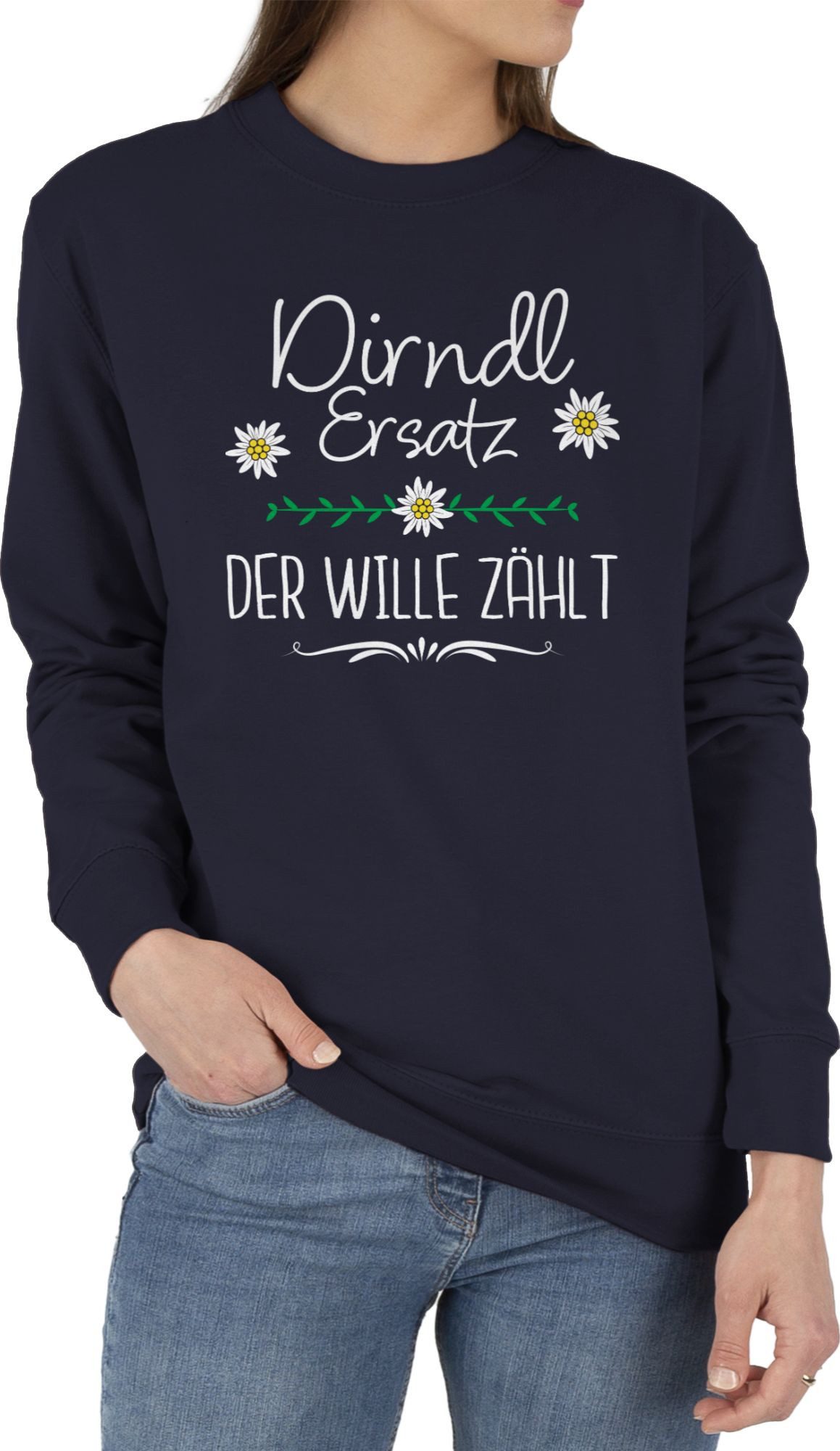 Shirtracer Sweatshirt Ersatz Dirndl der Wille zählt (1-tlg) Mode für Oktoberfest Damen – Bild 4 von 5