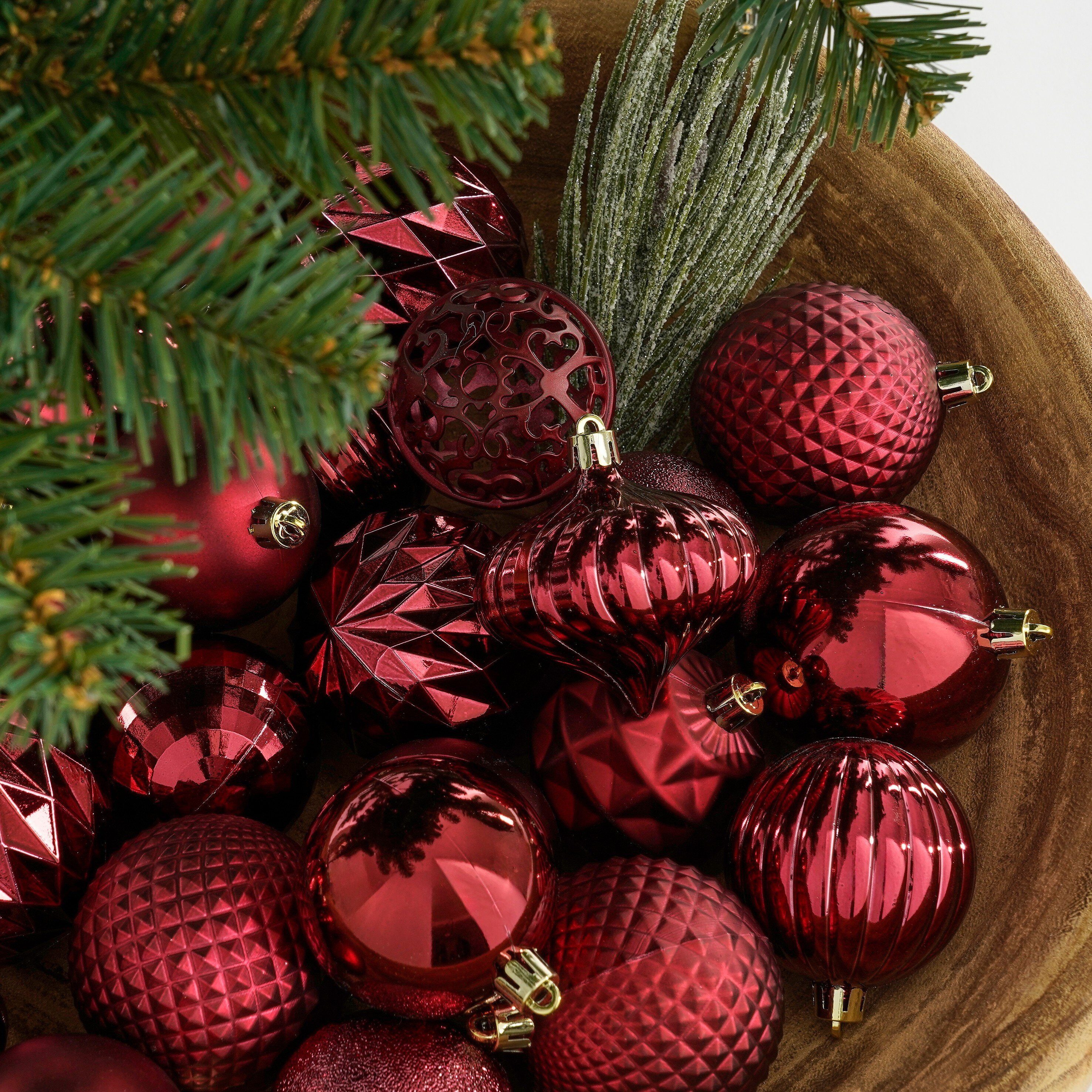 Mica Decorations Weihnachtsbaumkugel Mica Decorations Baum Dekoration bruchfest d.rot 60 Stueck - d7cm