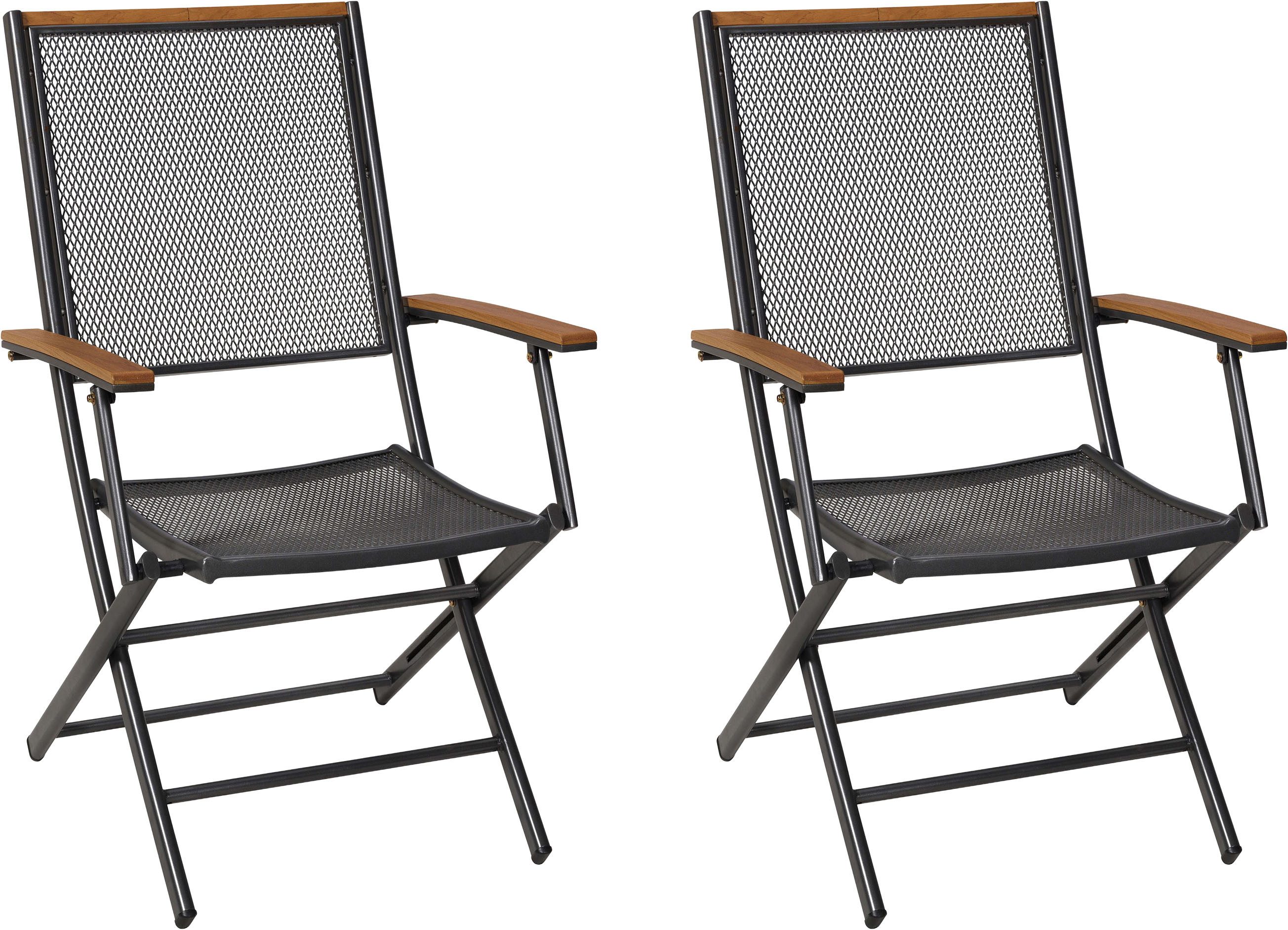 MERXX Gartensessel Itanos (Set, 2-St), Armlehnen aus Kunststoff in Holzoptik