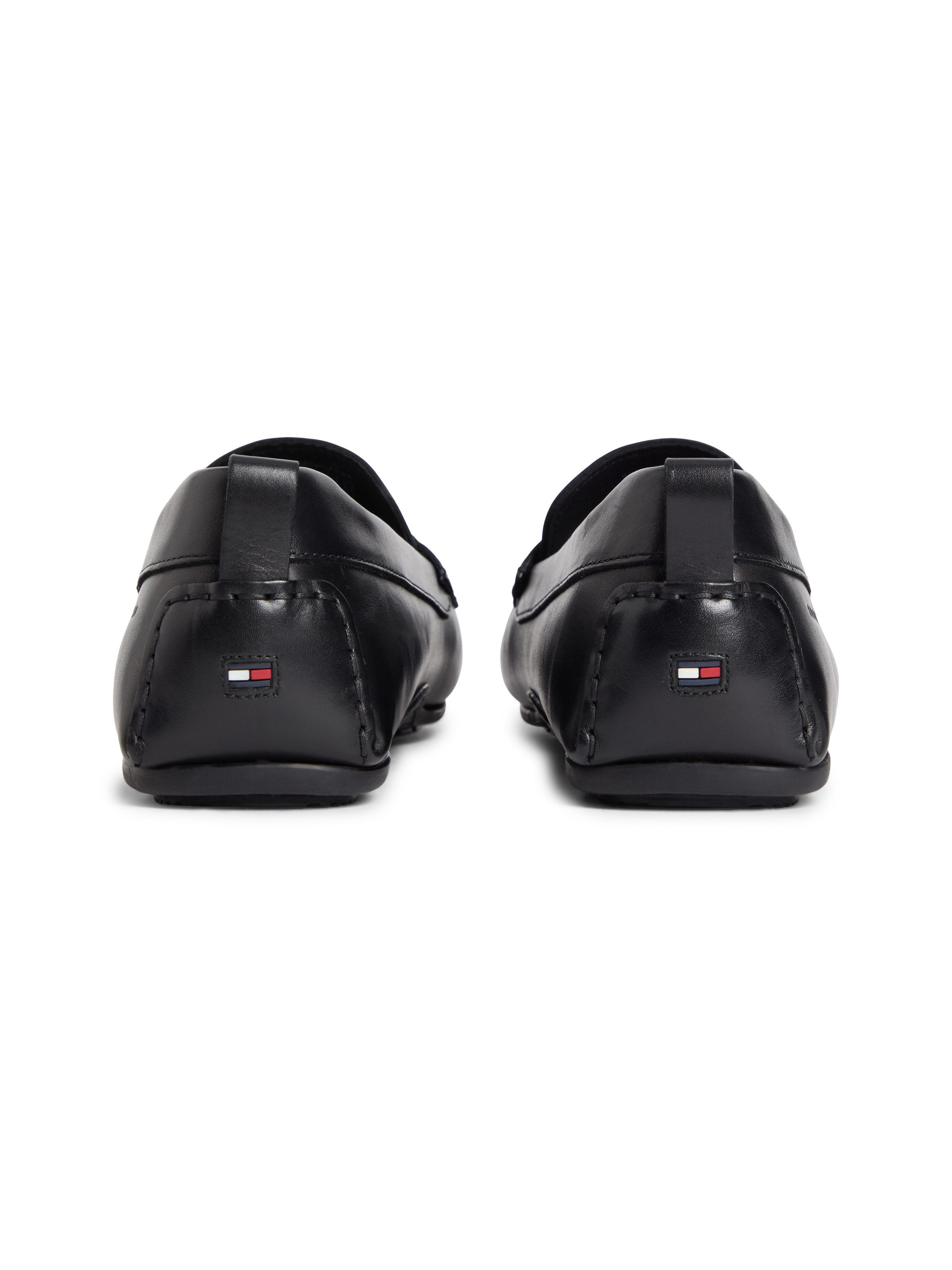 Tommy Hilfiger HILFIGER COIN LTH DRIVER Slipper Flats, Schlupfschuh, Loafer mit Zierriegel und Penny