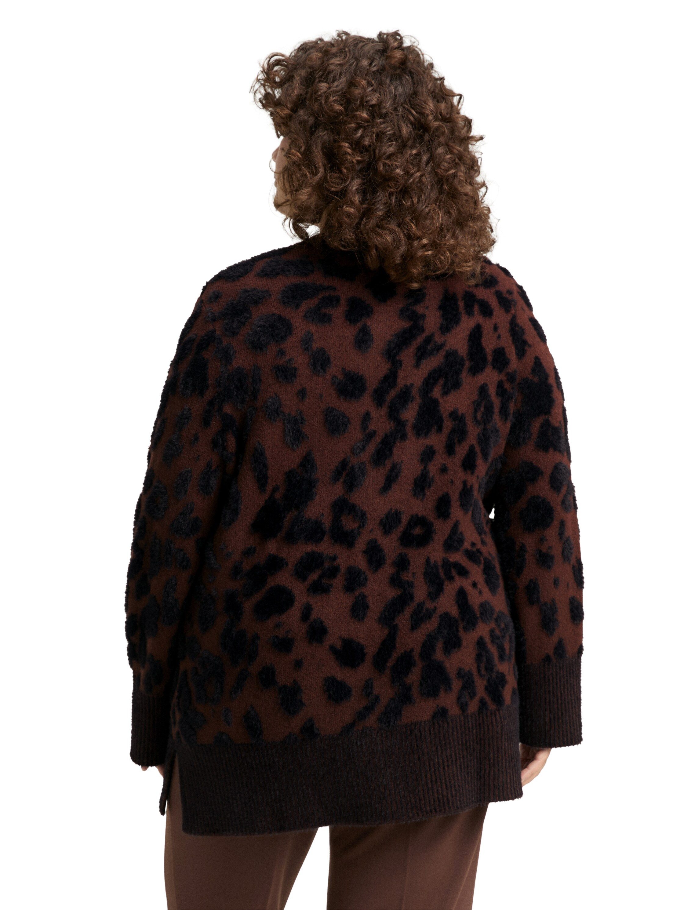 TOM TAILOR PLUS Cardigan mit Leo-Print