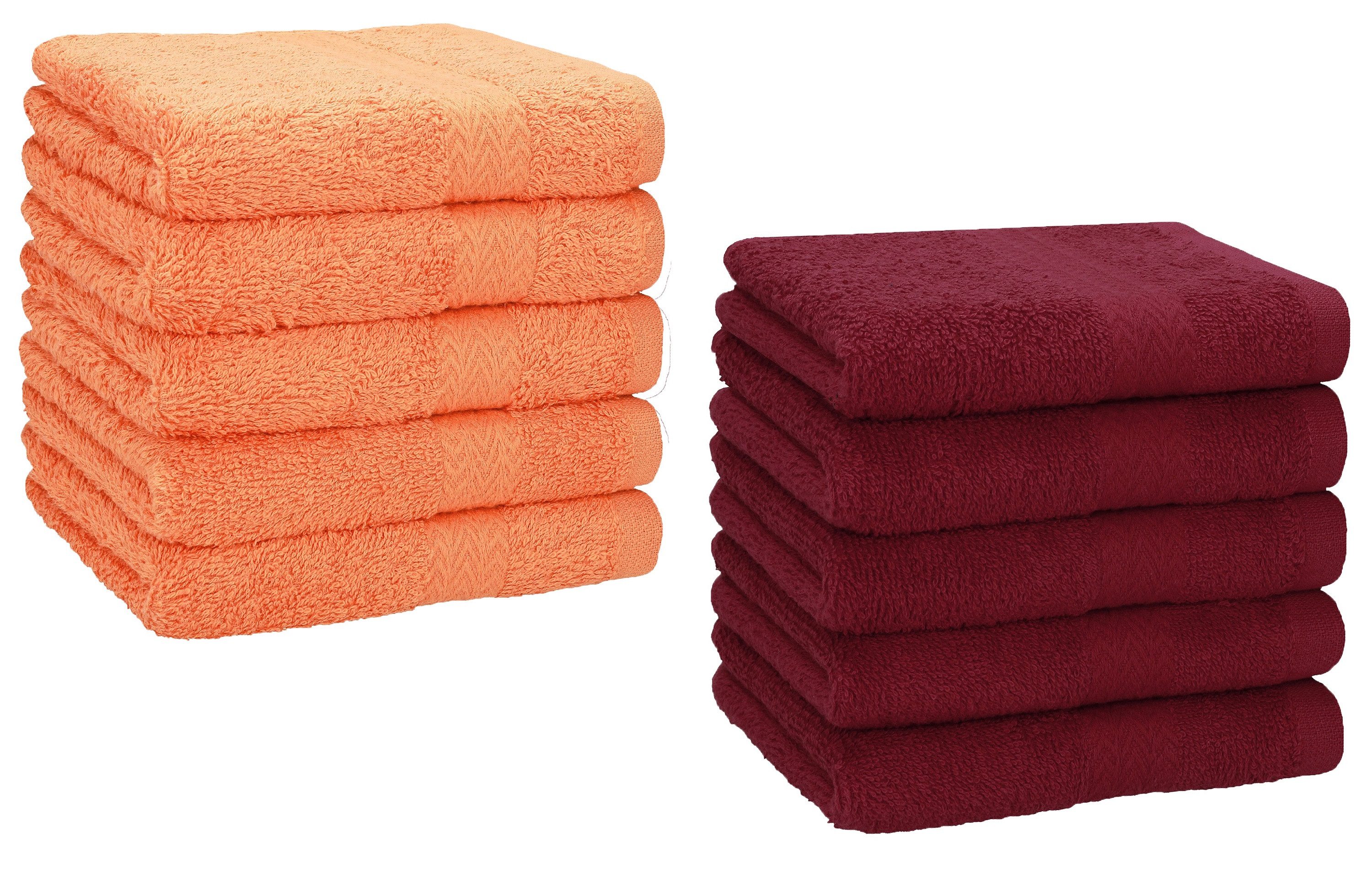 Betz Полотенца для гостей 10 Stück Gästetuch Set Premium Farbe orange/ dunkelrot, 100% Baumwolle (Set, 10-St)