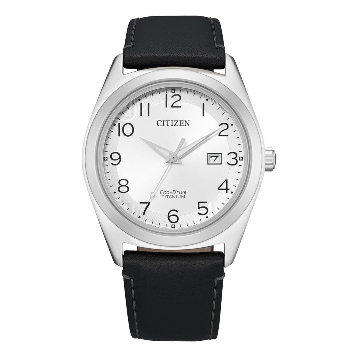 Solaruhr Citizen Herrenarmbanduhr AW1640-16A Eco-Drive Titan Leder