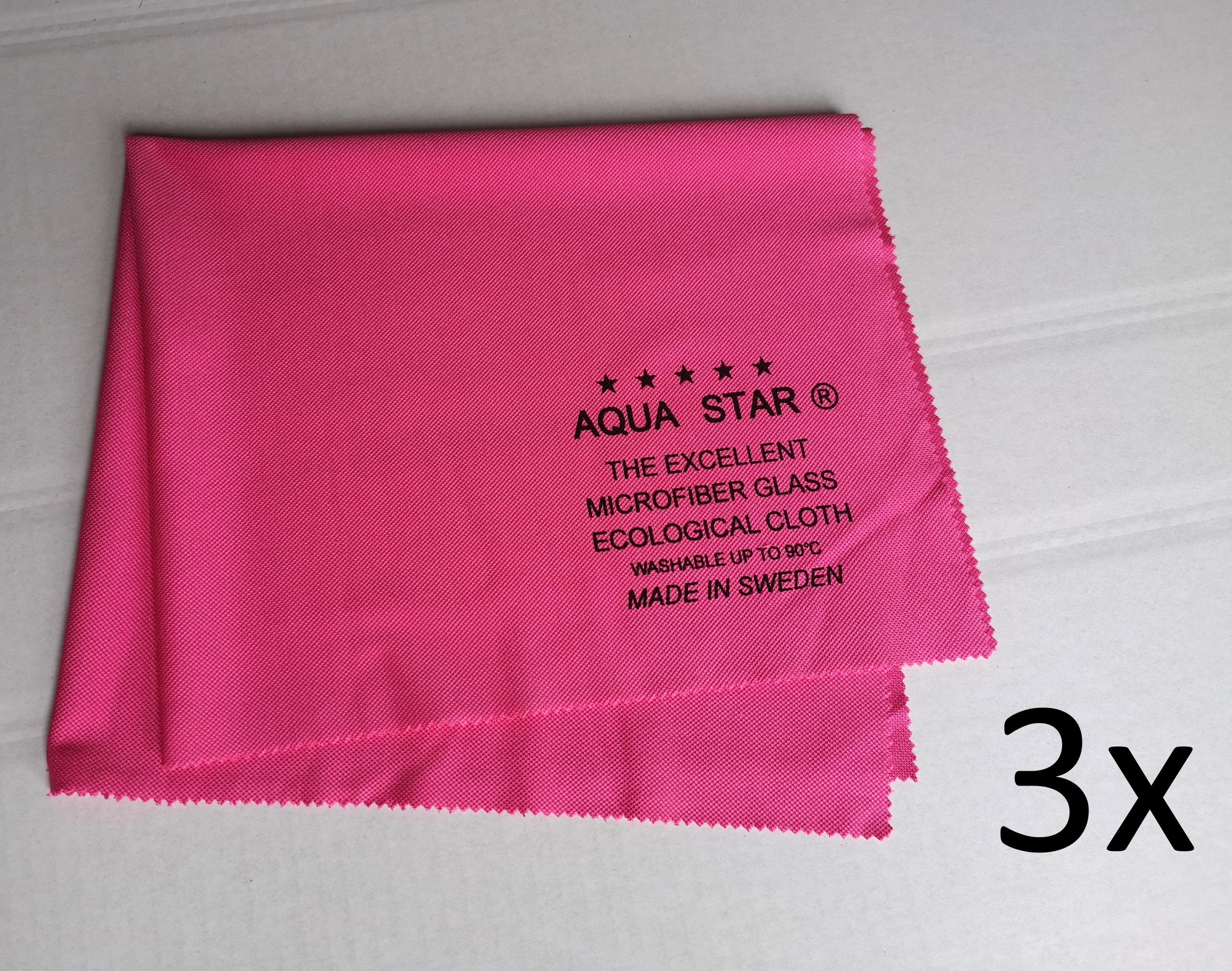 Reinigungstuch (identisch pink Glanz mit Star® Kapillarsystem. Aqua besonderem 3 Microfasertuch mit - Stück), - Streifenfreier Staubwischer (Spar-Set, Glasswonder)