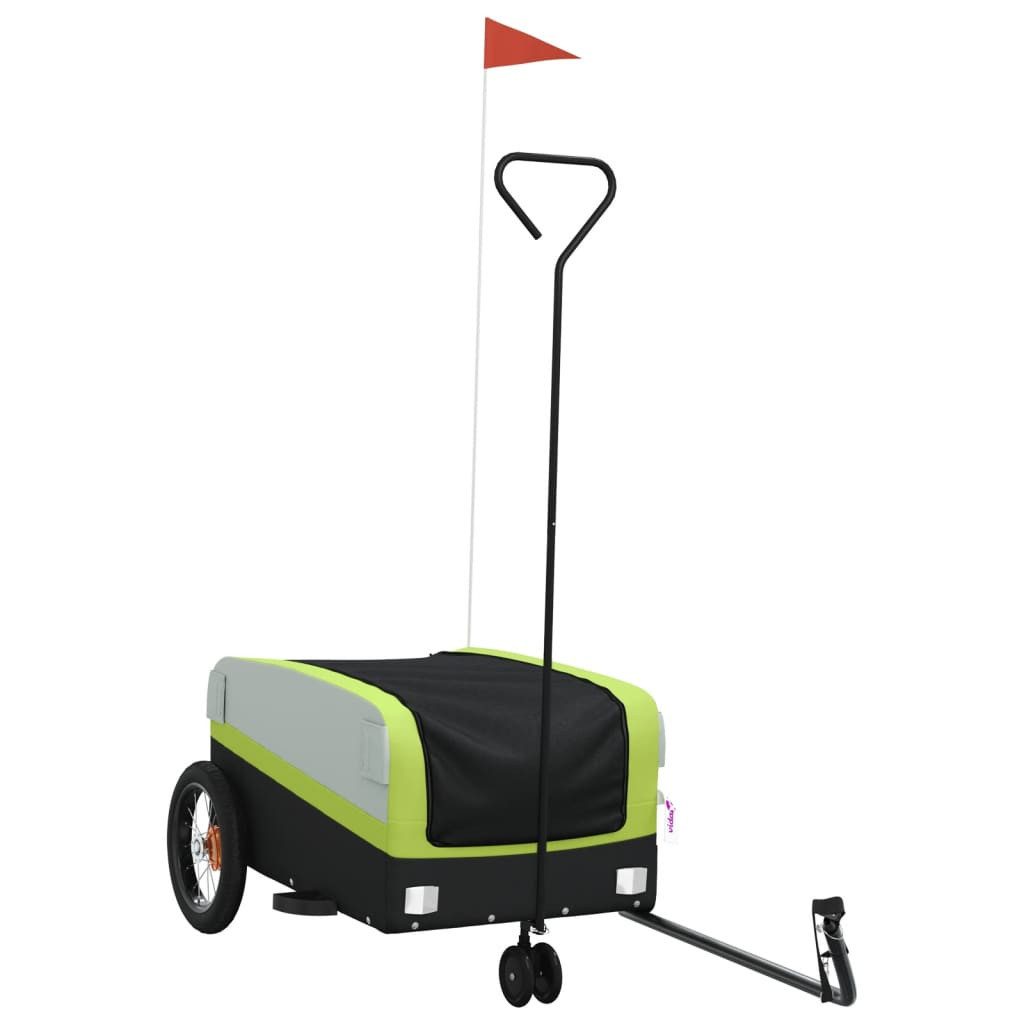 Fahrradkinderanhänger grün Fahrradanhänger Schwarz und Grün 30 kg Eisen