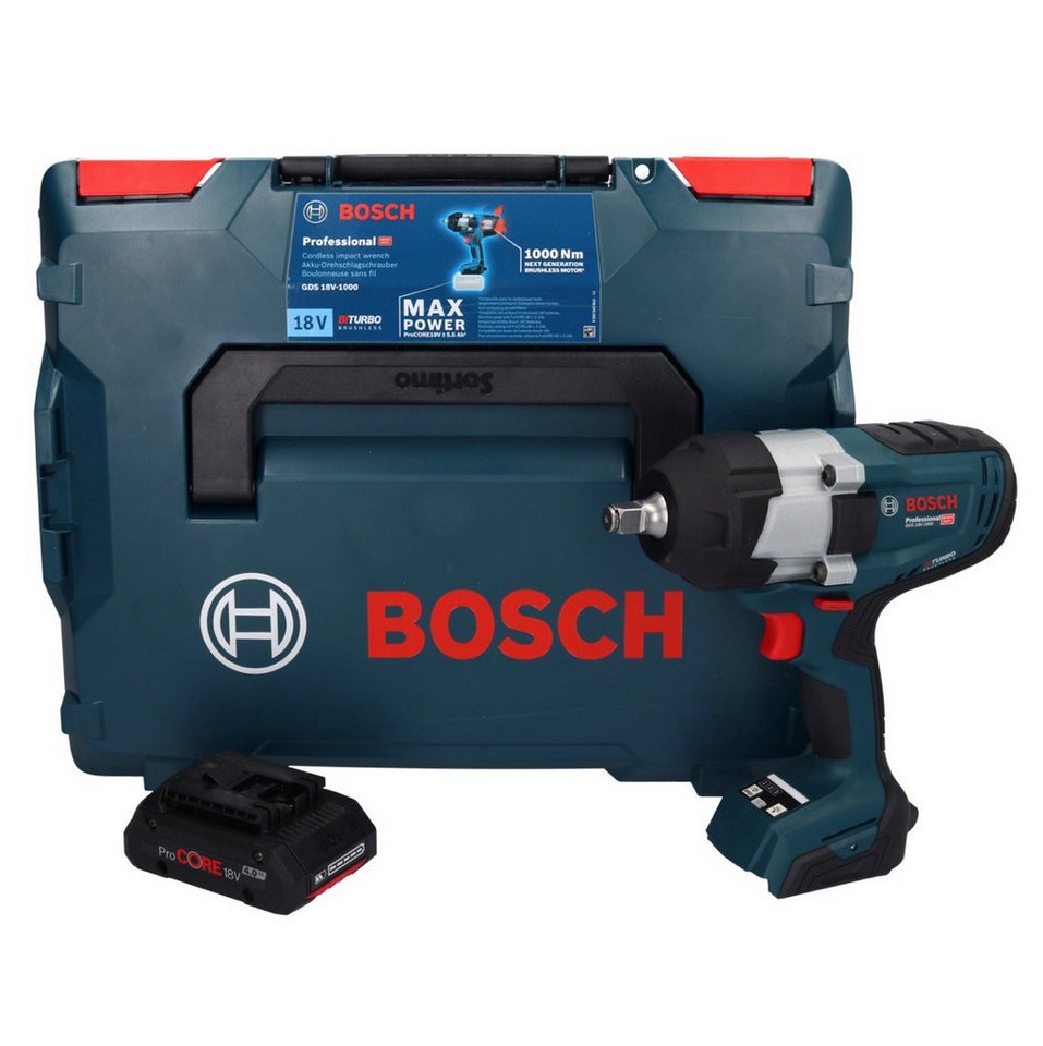 Thumbnail - Bosch Professional Akku-Schlagschrauber GDS 18V-1000 Professional Akku Drehschlagschrauber 18 V 1000 Nm BITUR