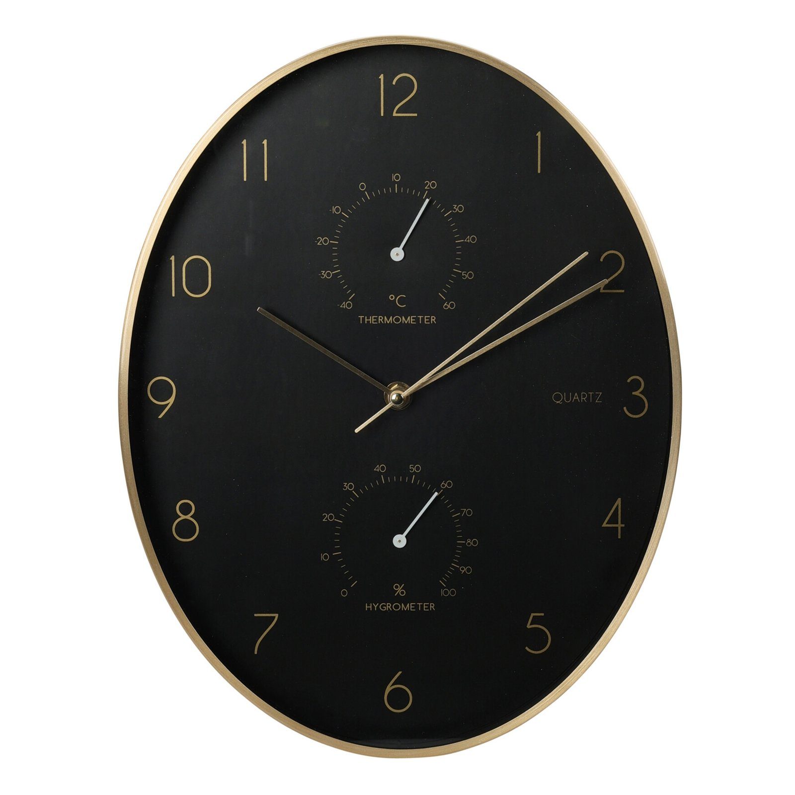 HTI-Living Wanduhr Wanduhr Oval Goldrand
