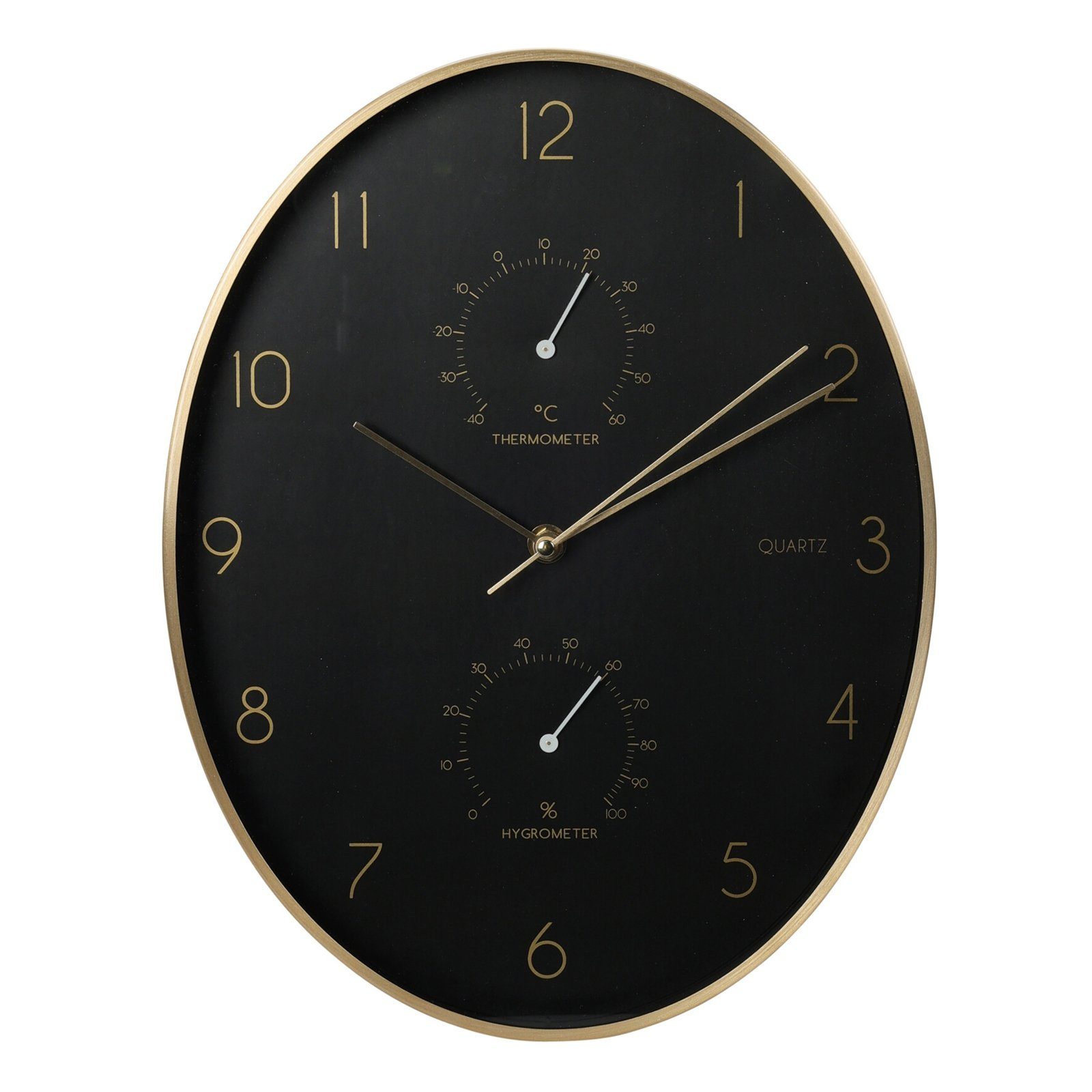 HTI-Living Wanduhr Wanduhr Oval Goldrand