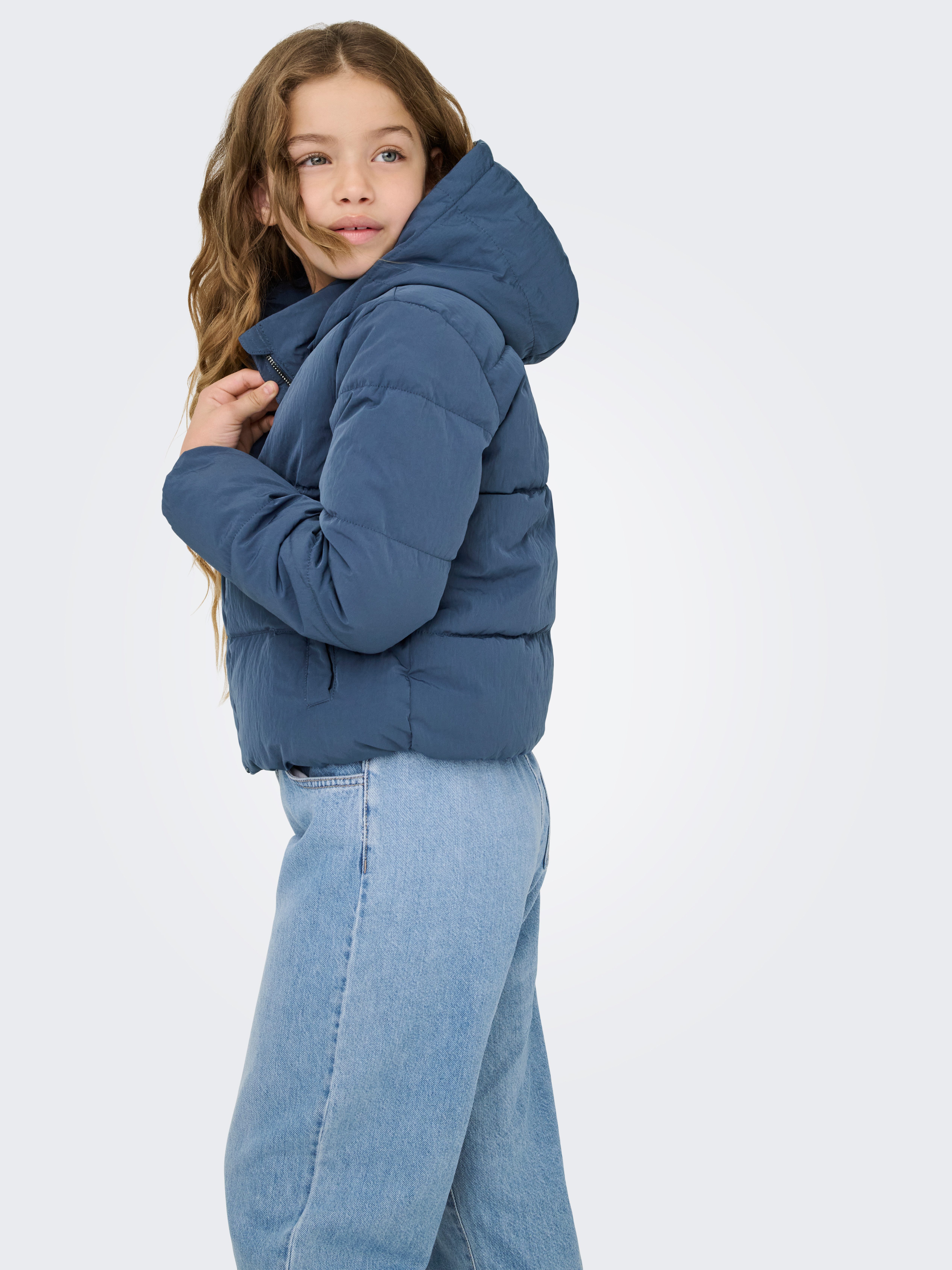 KIDS ONLY Steppjacke KOGDOLLY SHORT PUFFER JACKET OTW mit abnehmbarer Kapuze