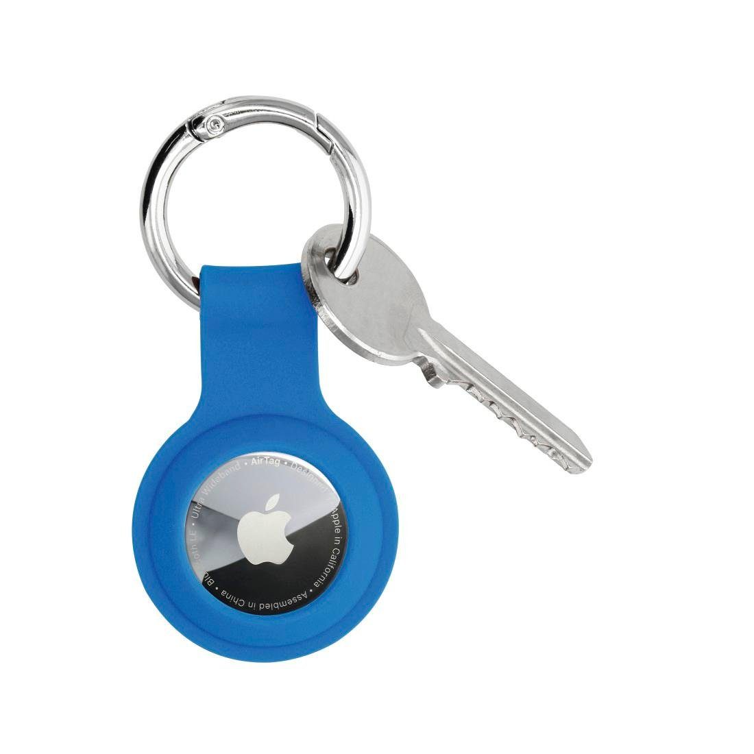 Silikon, blau Schutzhülle für AirTag Karabiner Protector aus Schlüsselanhänger mit Hama Edge Apple
