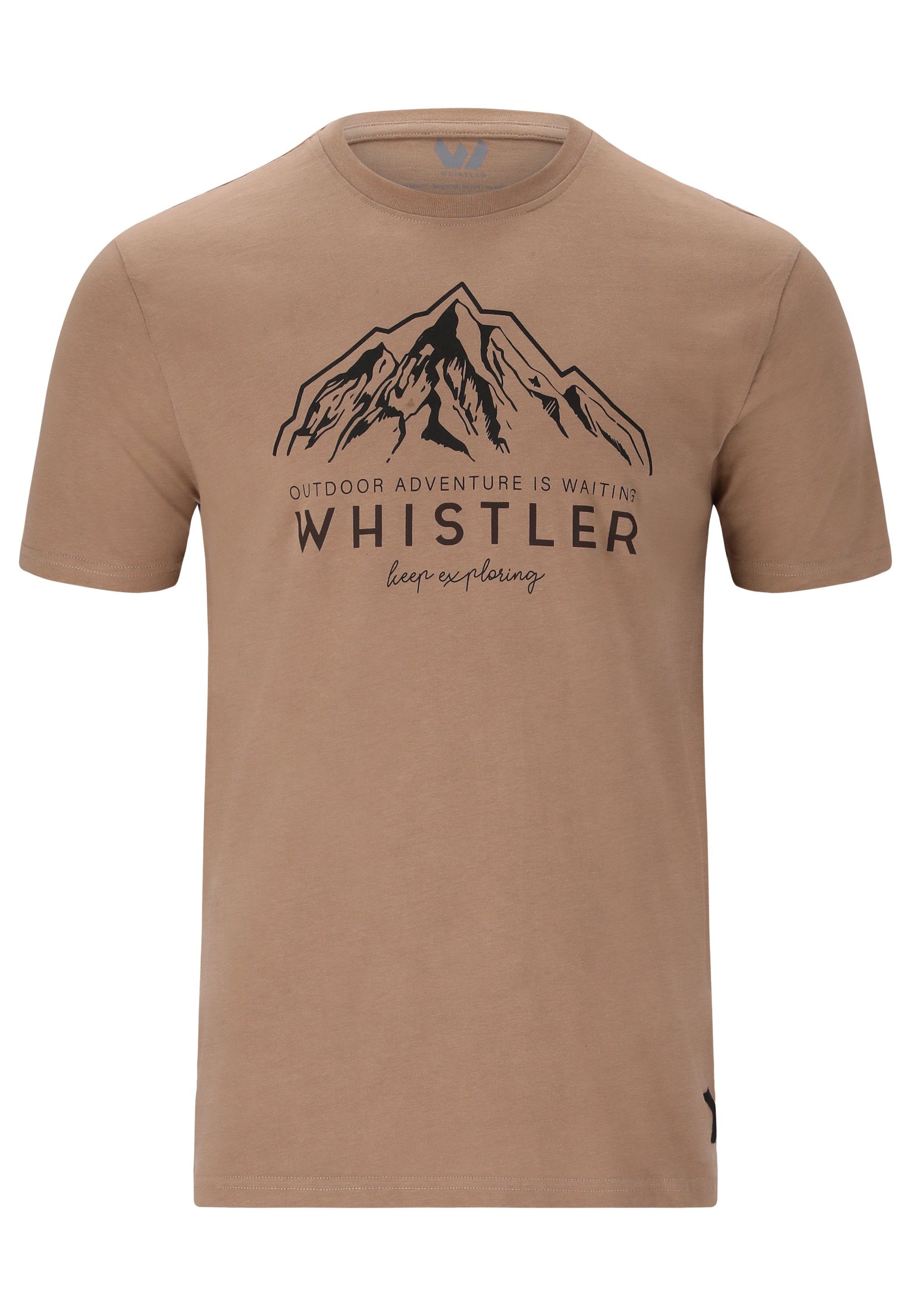 mit WHISTLER hellbraun T-Shirt Walther stilvollem Frontprint