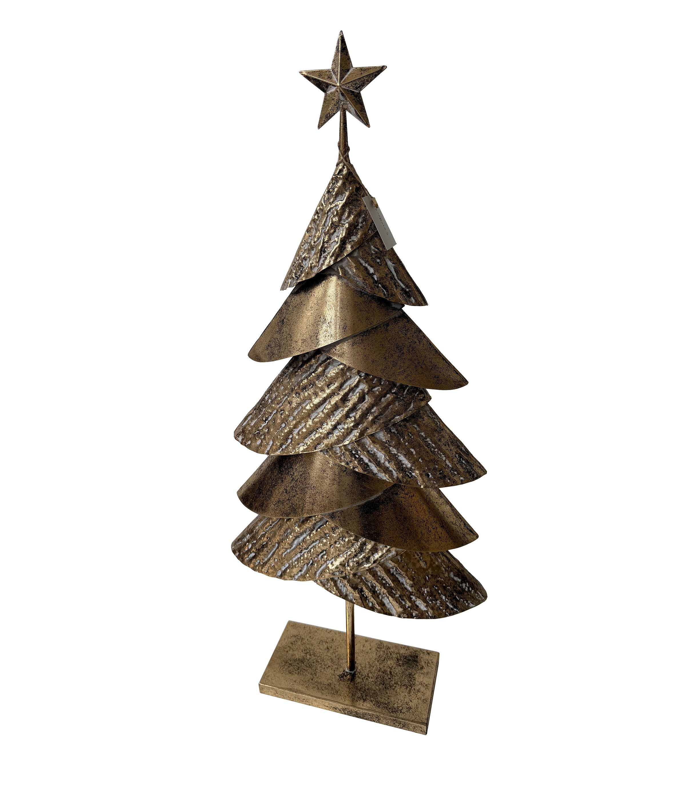 Dehner Weihnachtsfigur Weihnachtsbaum, 37 x 89 x 16 cm, Metall, gold, dekorativer Metall-Baum für weihnachtliche Stimmung