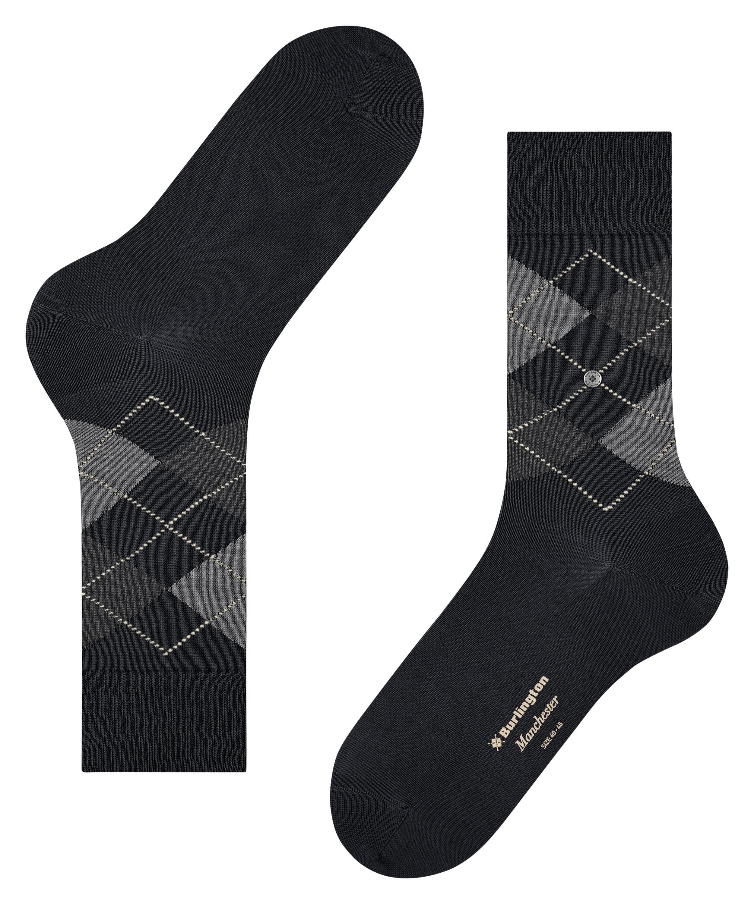 Manchester (1-Paar) Burlington Socken black (3000)