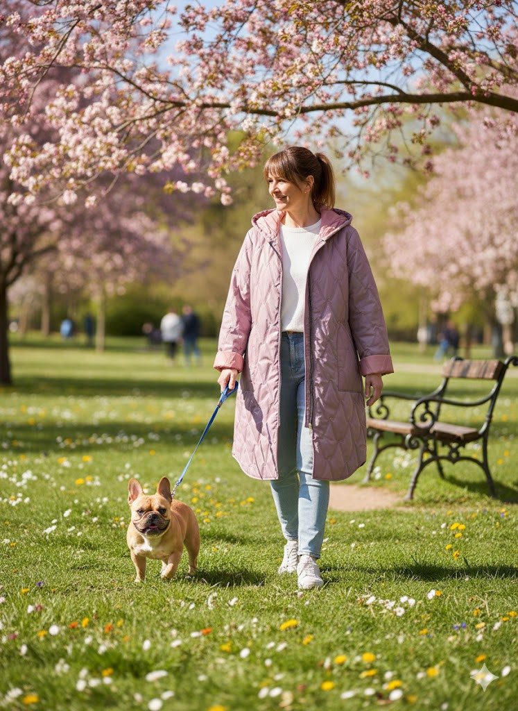 simaranda Langjacke Steppjacke lang stylischer Trenchcoat 5343 mit Kapuze