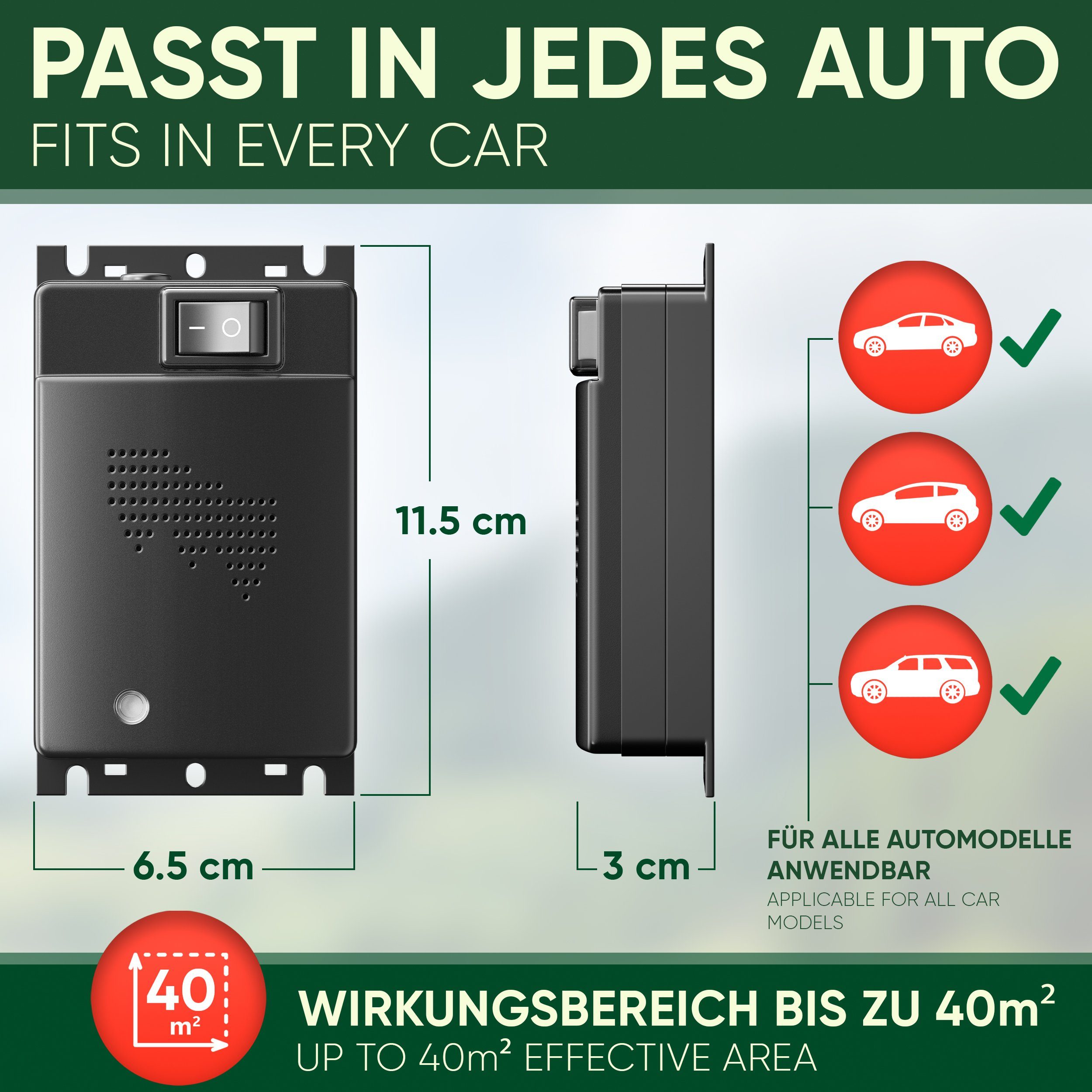Veddelholzer Ultraschall-Tierabwehr Marderschreck Auto Autobatteriebetriebene Ultraschall Frequenzbereich, Automatischer Marderschutz Motorraum Autozubehör Mard – Bild 3 von 5