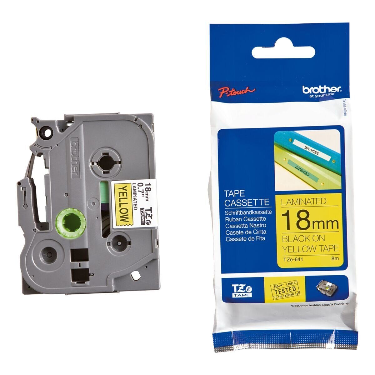 Brother Beschriftungsband TZe, 18 mm x 8 m, 18,00 mm x 8,00 m, laminiert