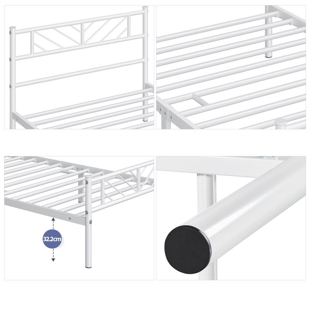 Yaheetech Metallbett Bettgestell 90x190/90x200/140x200cm, Minimalistischer Bettrahmen mit Kopfteil Gästebett mit Lattenrost