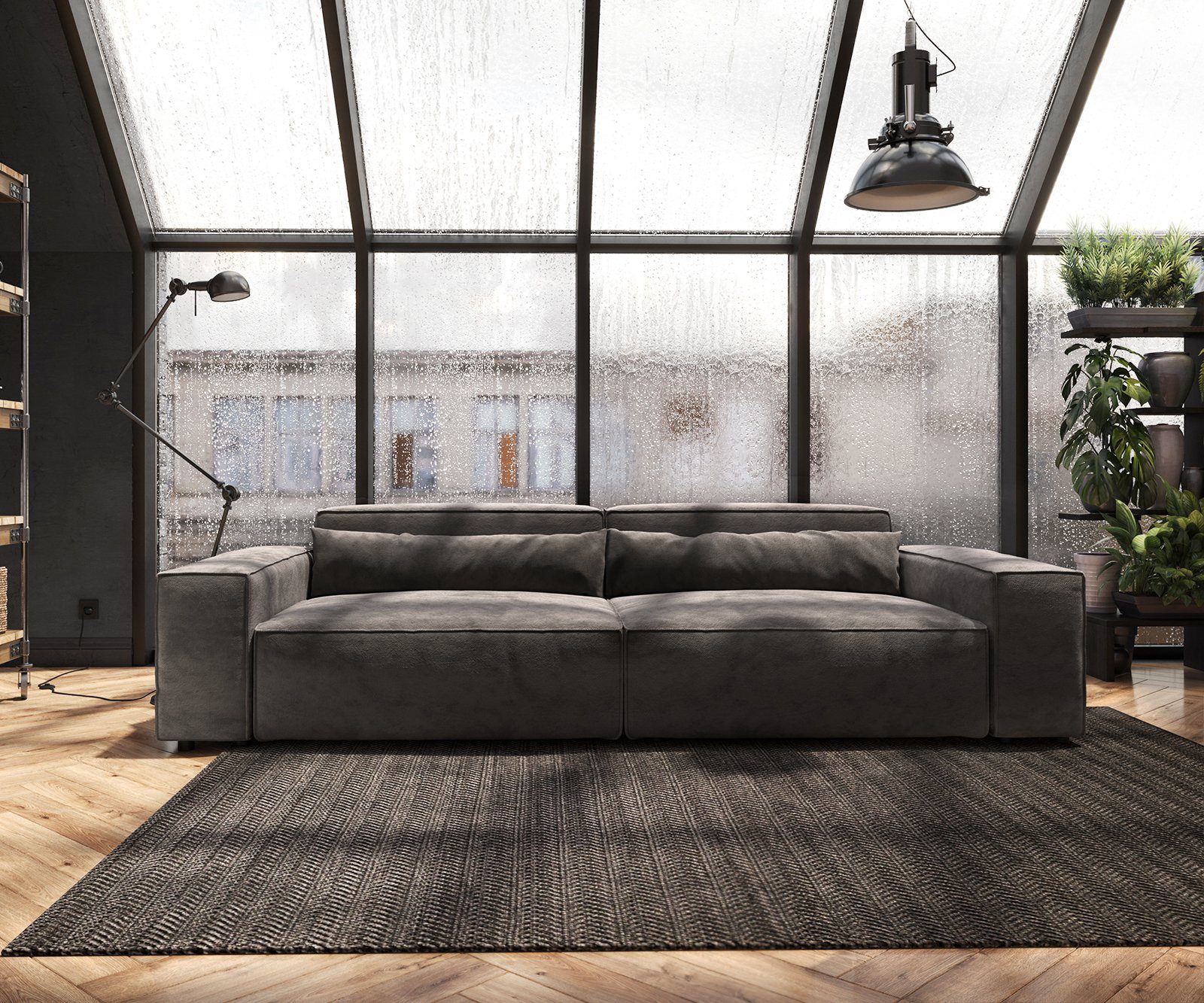 DELIFE Big-Sofa Sirpio, XL Mikrofaser Khakibraun günstig online kaufen