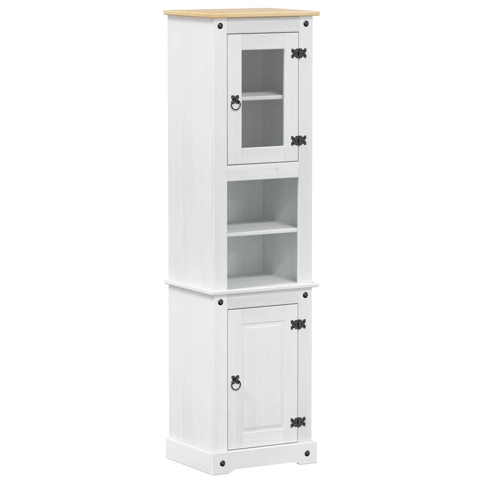 Badezimmer-Set Badezimmerschrank Weiß 50 x 40 x 185 cm Massives Kiefernholz