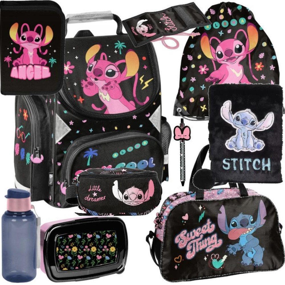 PASO Schulrucksack Mega Schulset XXL 10-tlg. - Lilo & Stitch Disney (Schulranzen-Set XXL, 10-tlg)