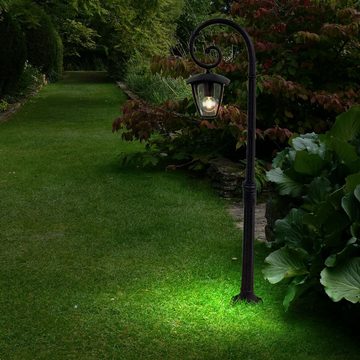 etc-shop LED Außen-Stehlampe, Leuchtmittel inklusive, Warmweiß, Außenstehleuchte Wegeleuchte schwarz Vintage Laterne Gartenleuchte
