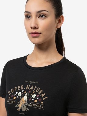 SUPER.NATURAL T-Shirt für Damen, Merino, no smell S&D GIRL casual, bunt