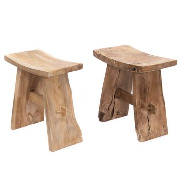 CREEDWOOD Hocker SITZHOCKER "FINCA II", Teakholz, 50 cm, Holz Hocker