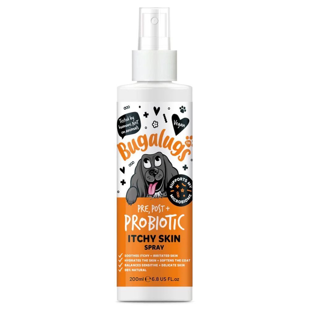 Bugalugs Fellpflege Bugalugs Juckreiz Spray für Hunde 200 ml – Beruhigende Hautpflege für, 200 ml, (1-St), Probiotisch, Präbiotisch, Postbiotisch